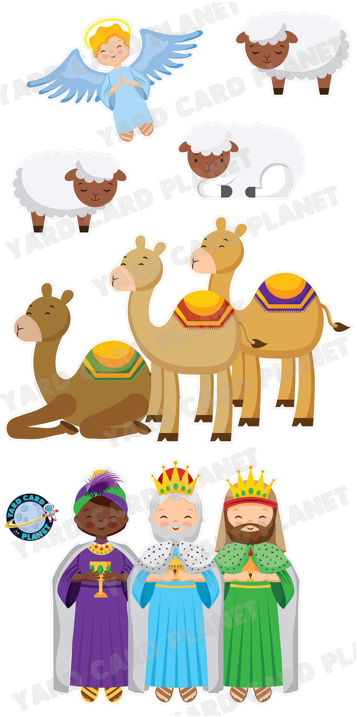 Large Complete Christmas Nativity Scene Yard Card Flair Set - Part 2