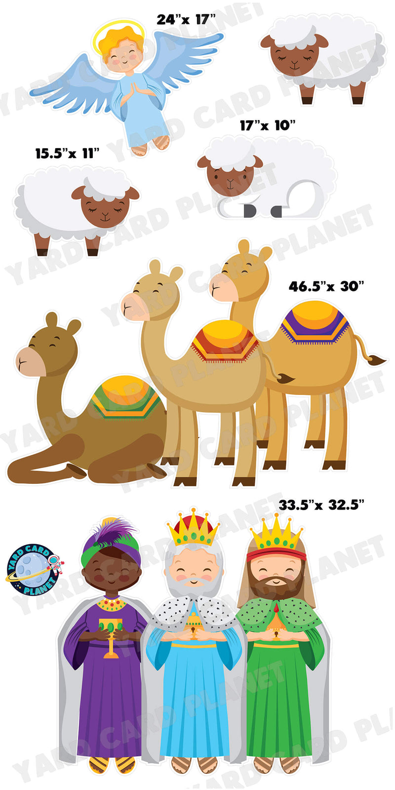 Large Complete Christmas Nativity Scene Yard Card Flair Set - Part 2