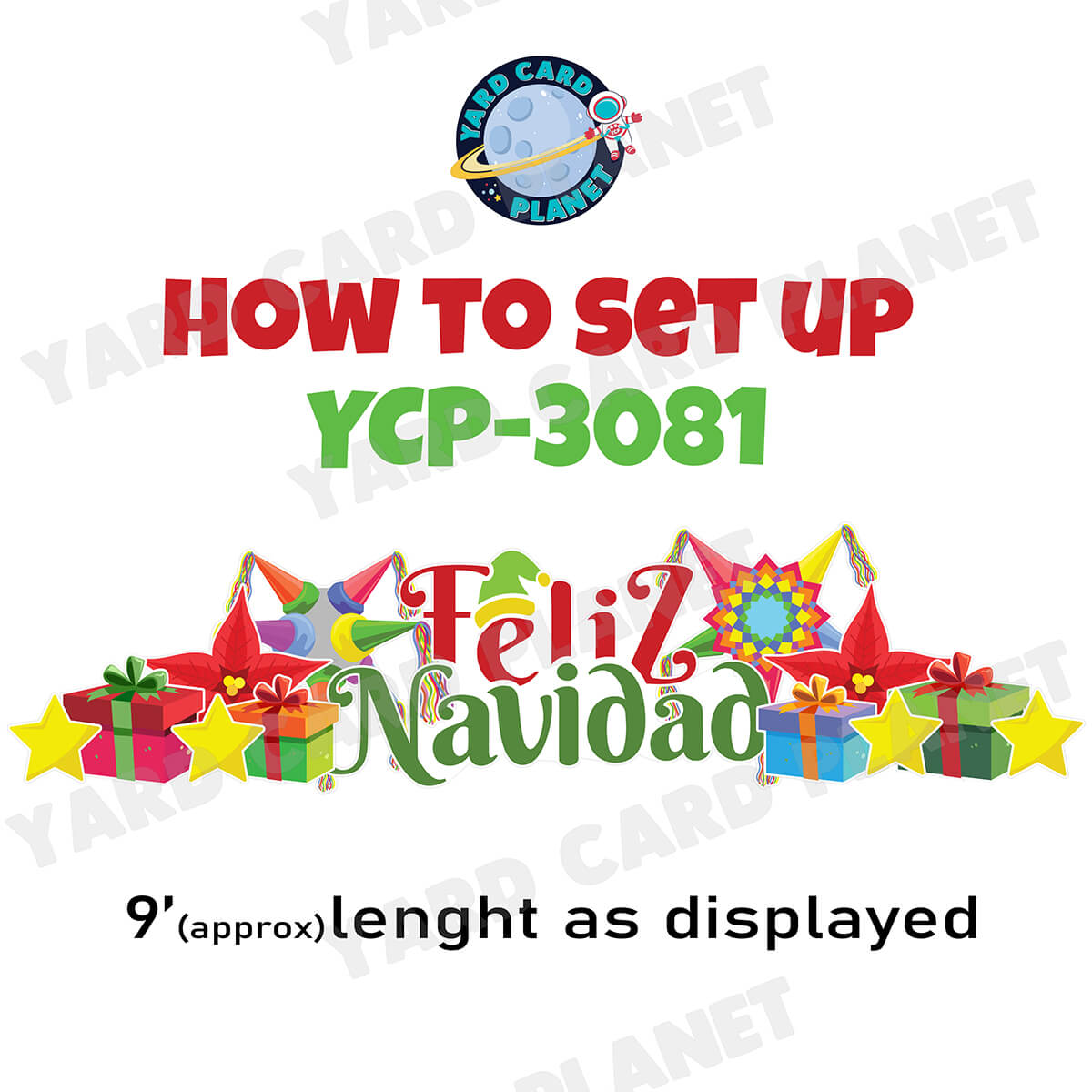 Feliz Navidad EZ Quick Sign and Festive Yard Card Flair Set