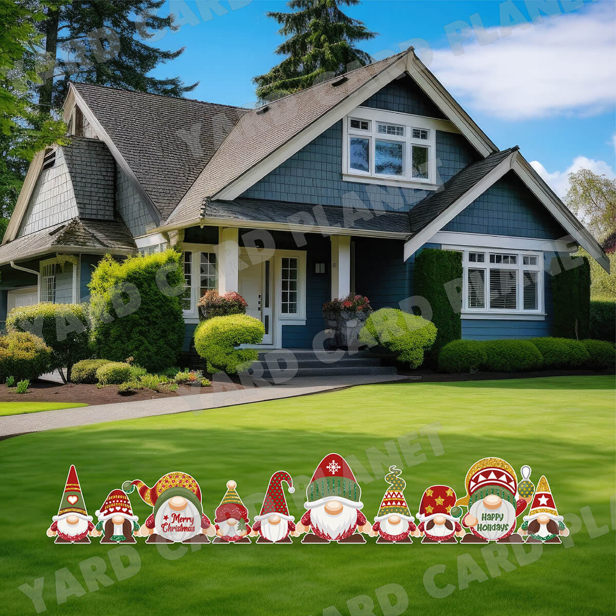 Christmas Gnomes Yard Card Flair Set