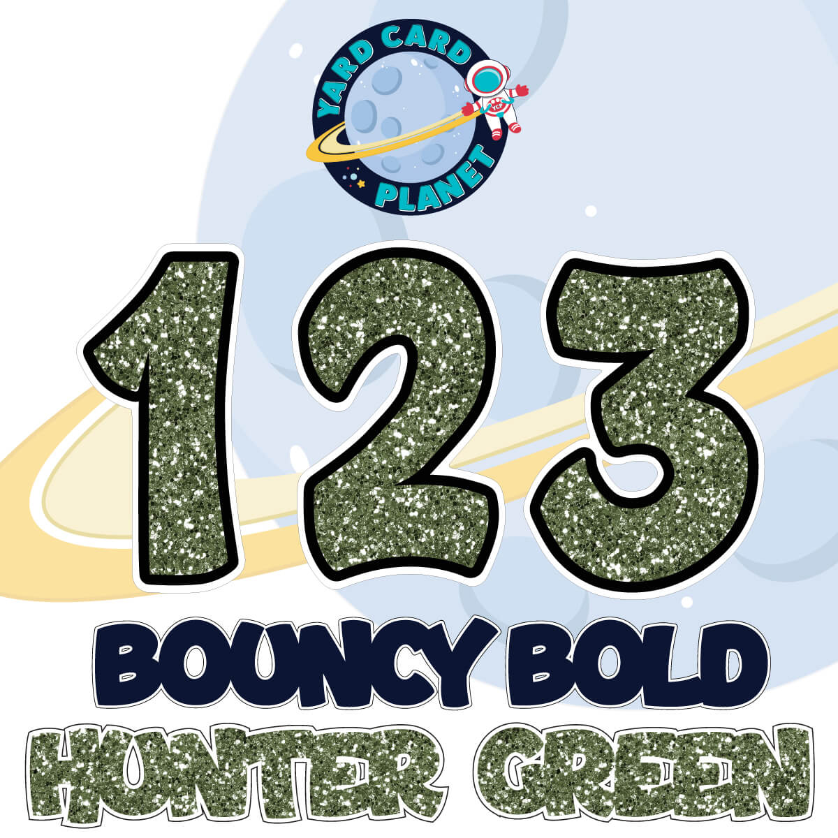 18" Bouncy Bold BB 48 pc. Numbers and Symbols Set in Glitter Pattern