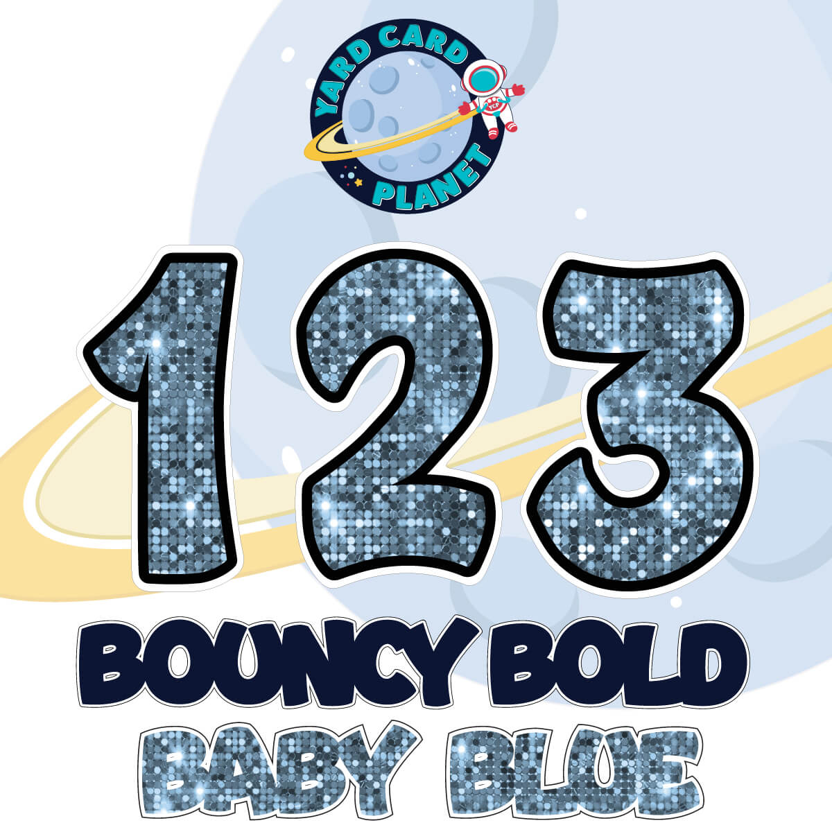 12" Bouncy Bold BB 50 pc. Numbers and Symbols Set in Sequin Pattern