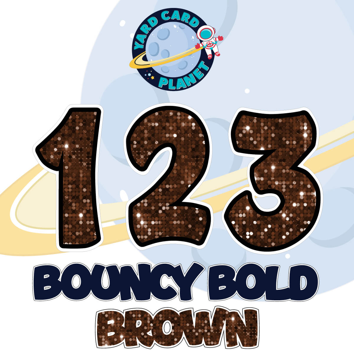 12" Bouncy Bold BB 50 pc. Numbers and Symbols Set in Sequin Pattern