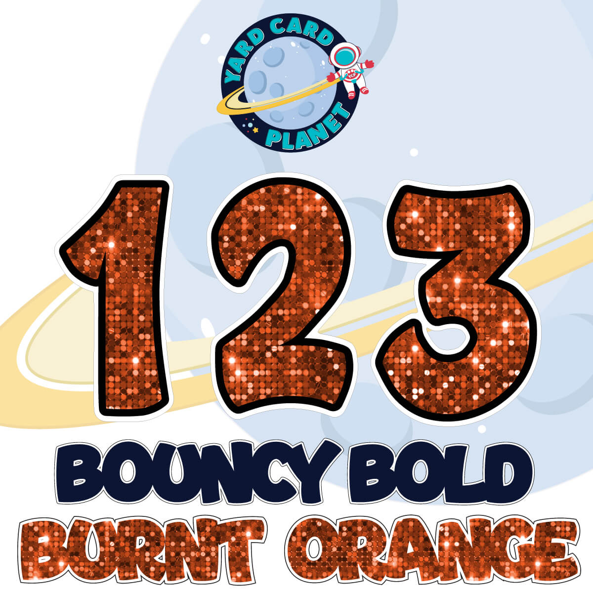 12" Bouncy Bold BB 50 pc. Numbers and Symbols Set in Sequin Pattern