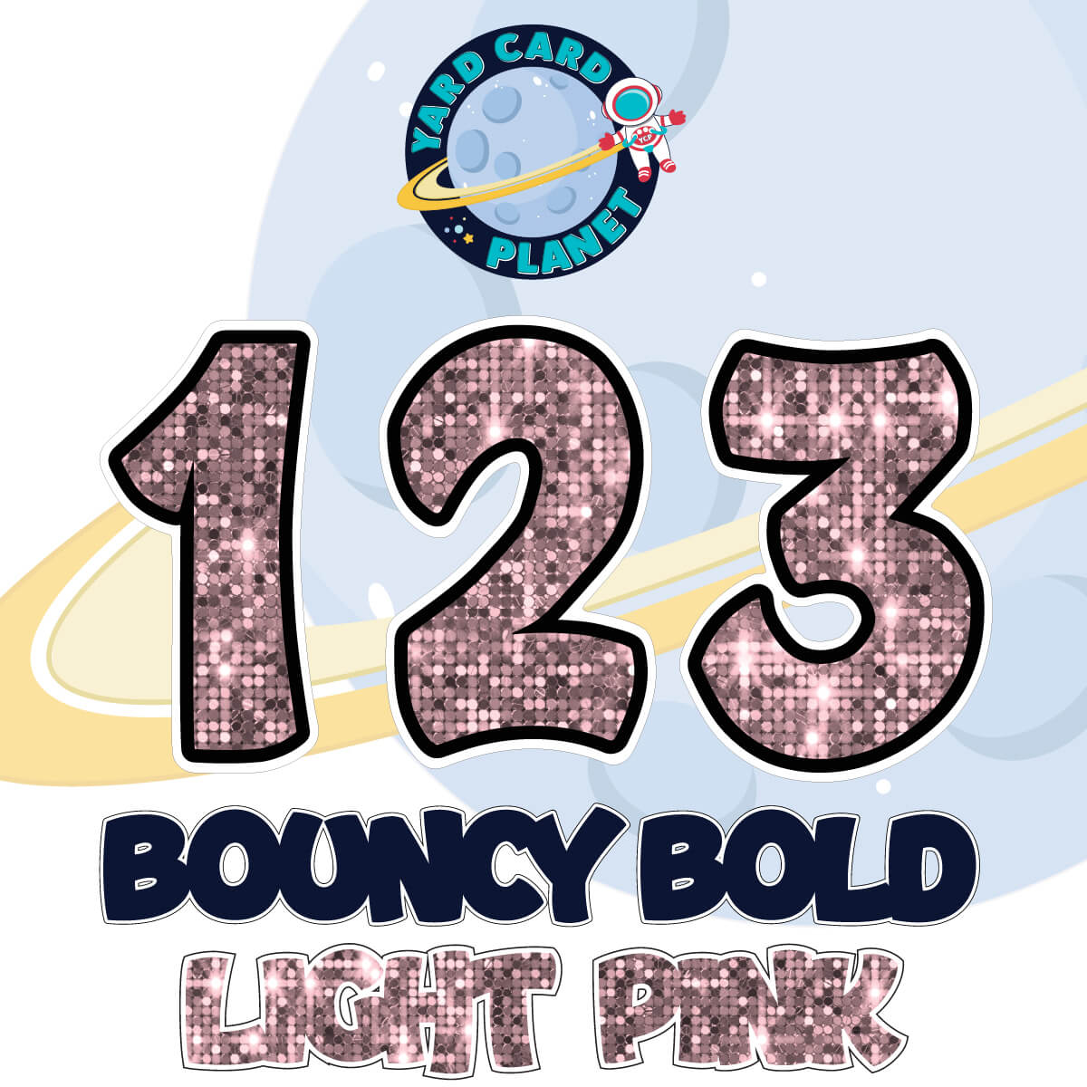 12" Bouncy Bold BB 50 pc. Numbers and Symbols Set in Sequin Pattern