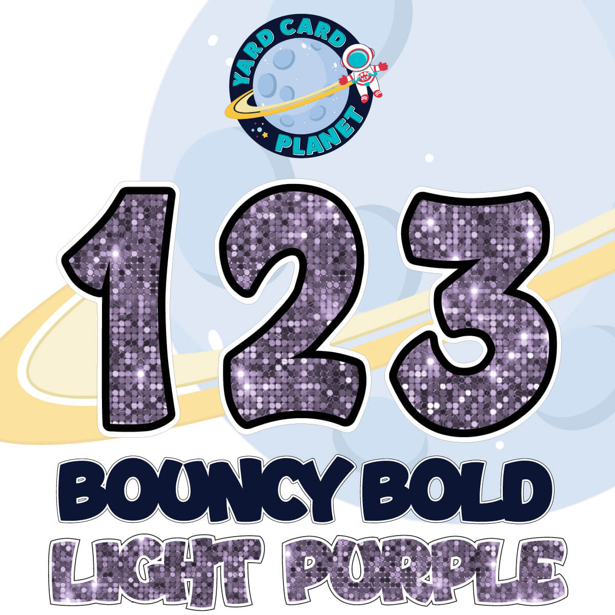 12" Bouncy Bold BB 50 pc. Numbers and Symbols Set in Sequin Pattern