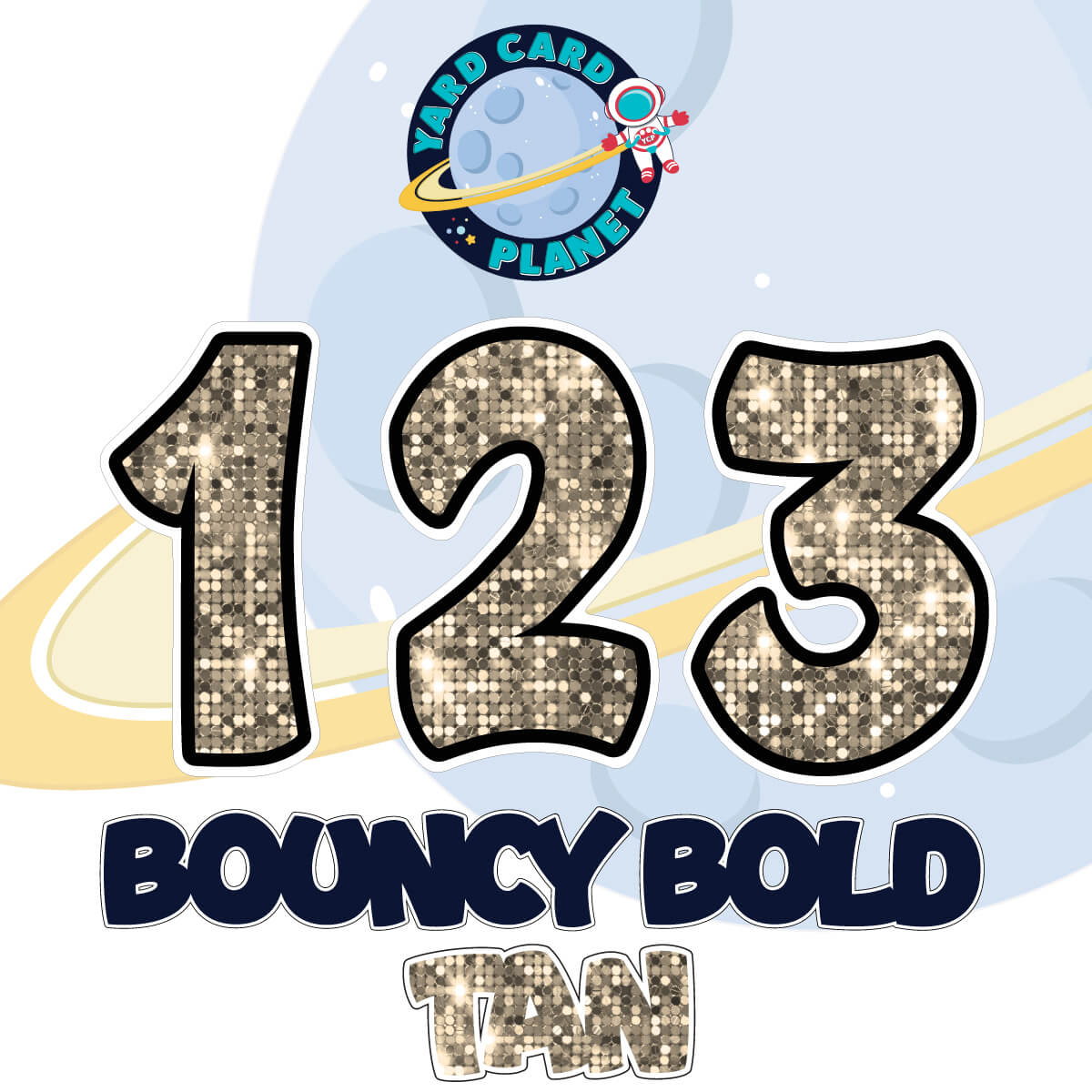 12" Bouncy Bold BB 50 pc. Numbers and Symbols Set in Sequin Pattern