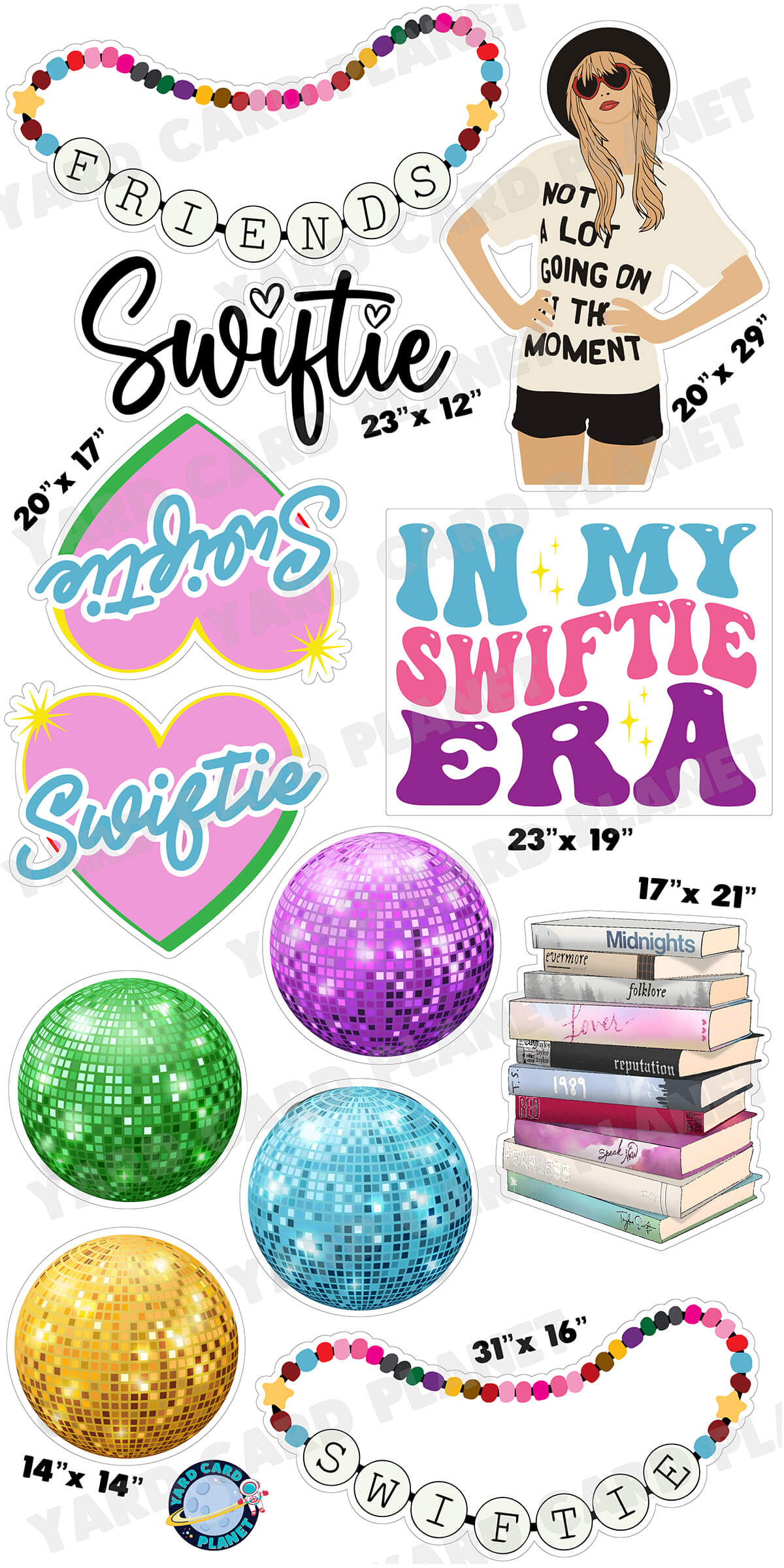 Swiftie Taylor Swift Inspired Yard Card Flair Set