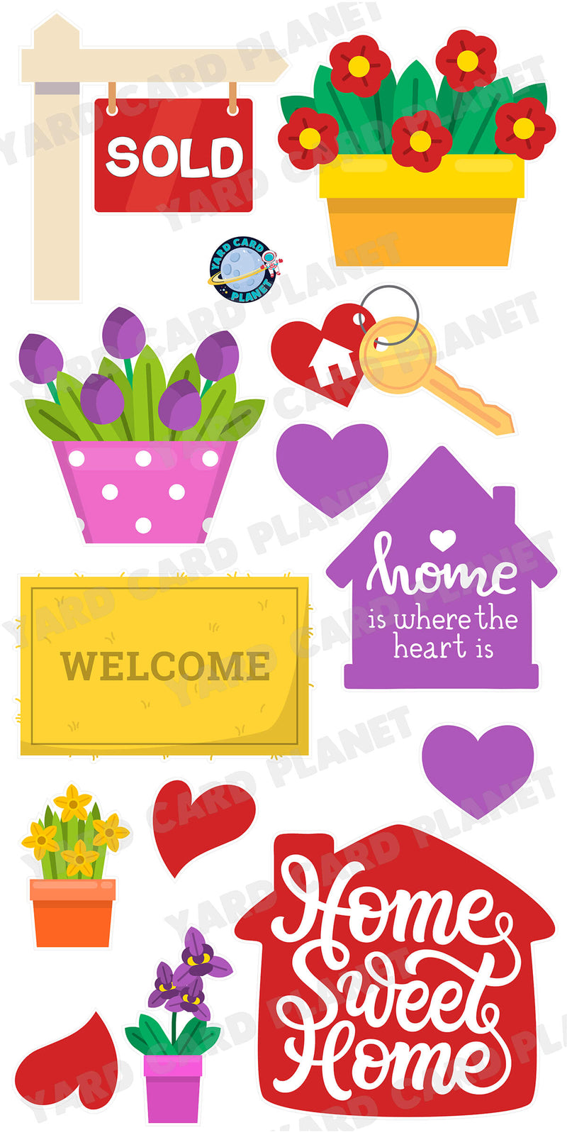 Home Sweet Home Yard Card Flair Set