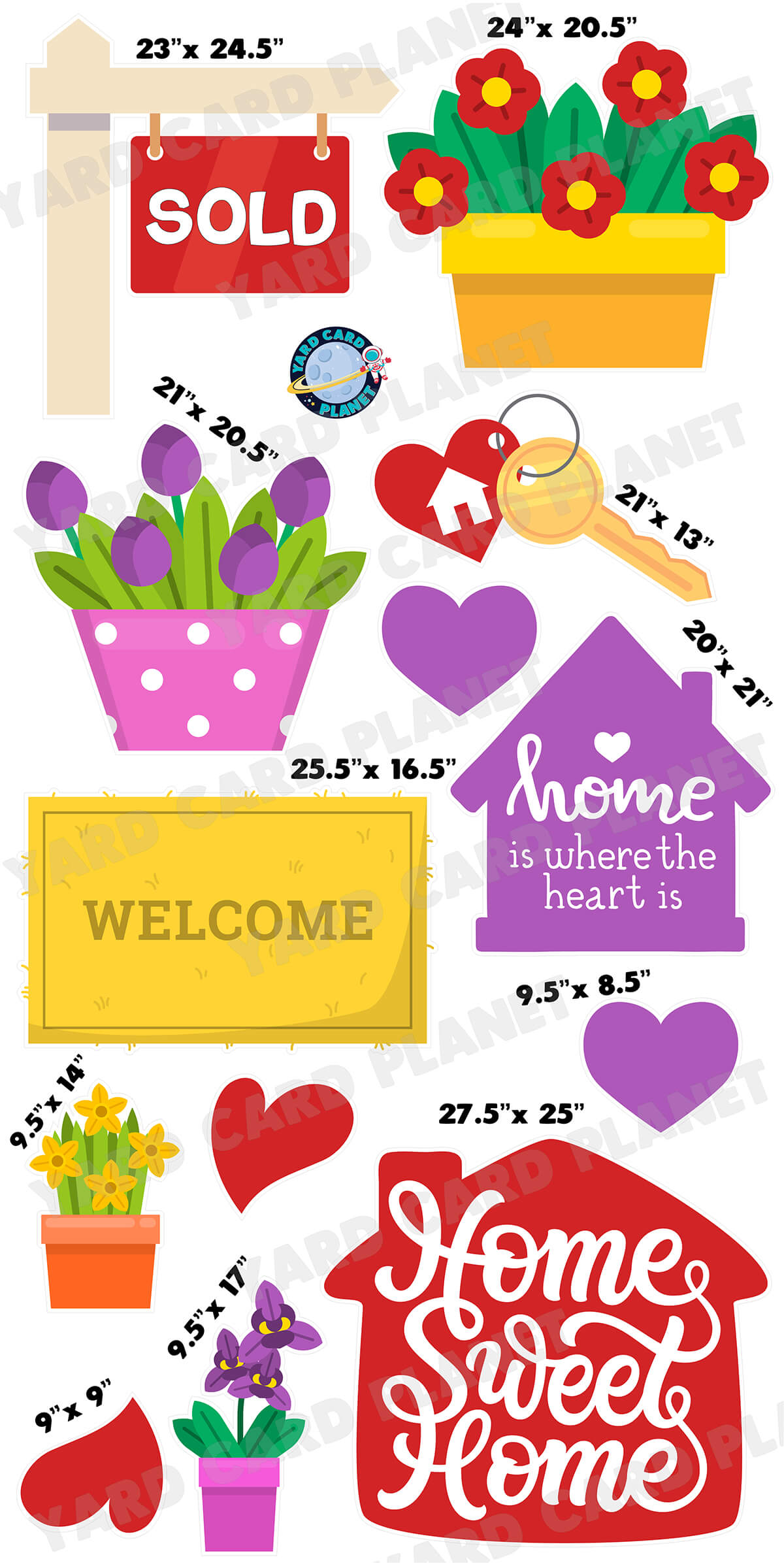 Home Sweet Home Yard Card Flair Set