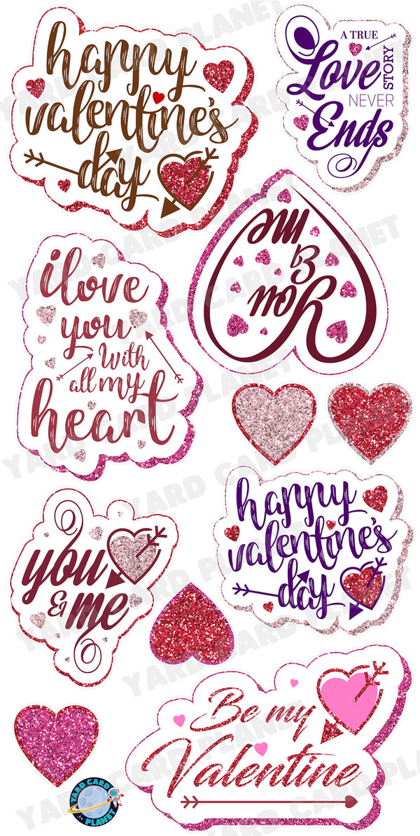 Valentine's Day Love Sayings Signs Yard Card Flair Set
