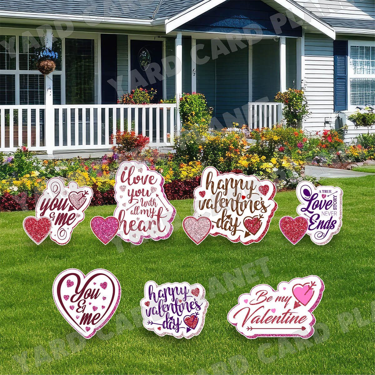 Valentine's Day Love Sayings Signs Yard Card Flair Set