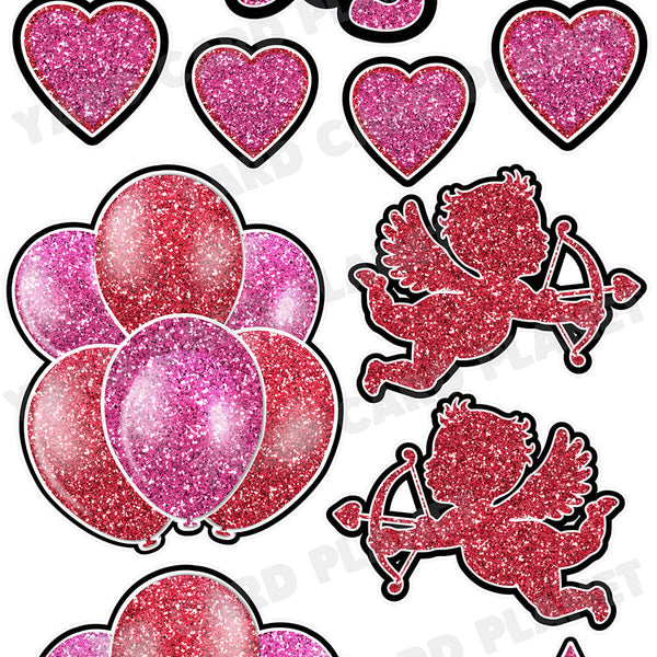Happy Valentine's Day I Love You Signs and Yard Card Flair Set