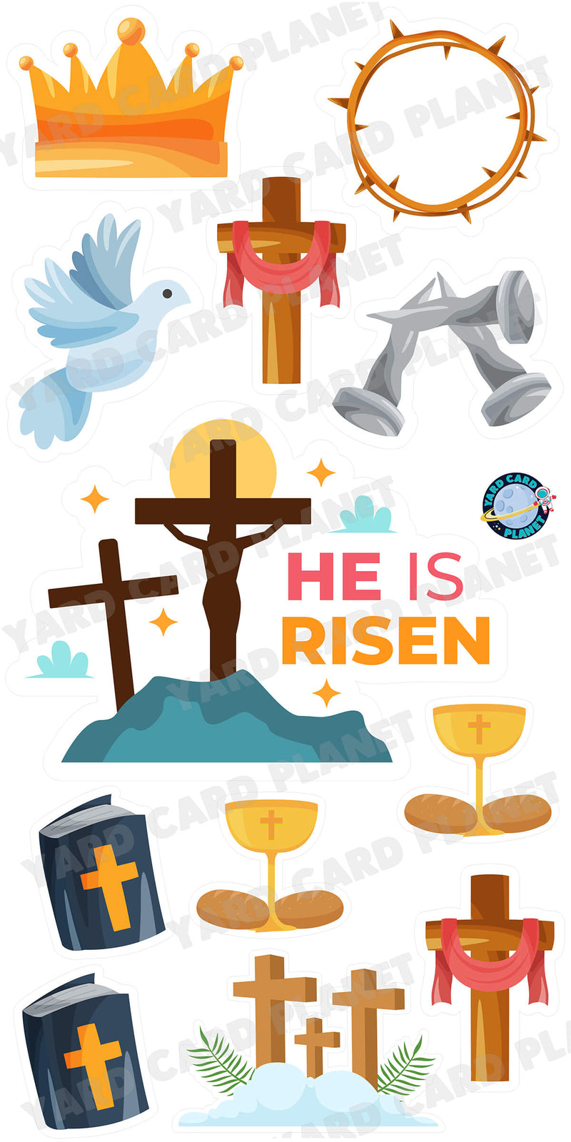 Jesus He Is Risen Yard Card Flair Set