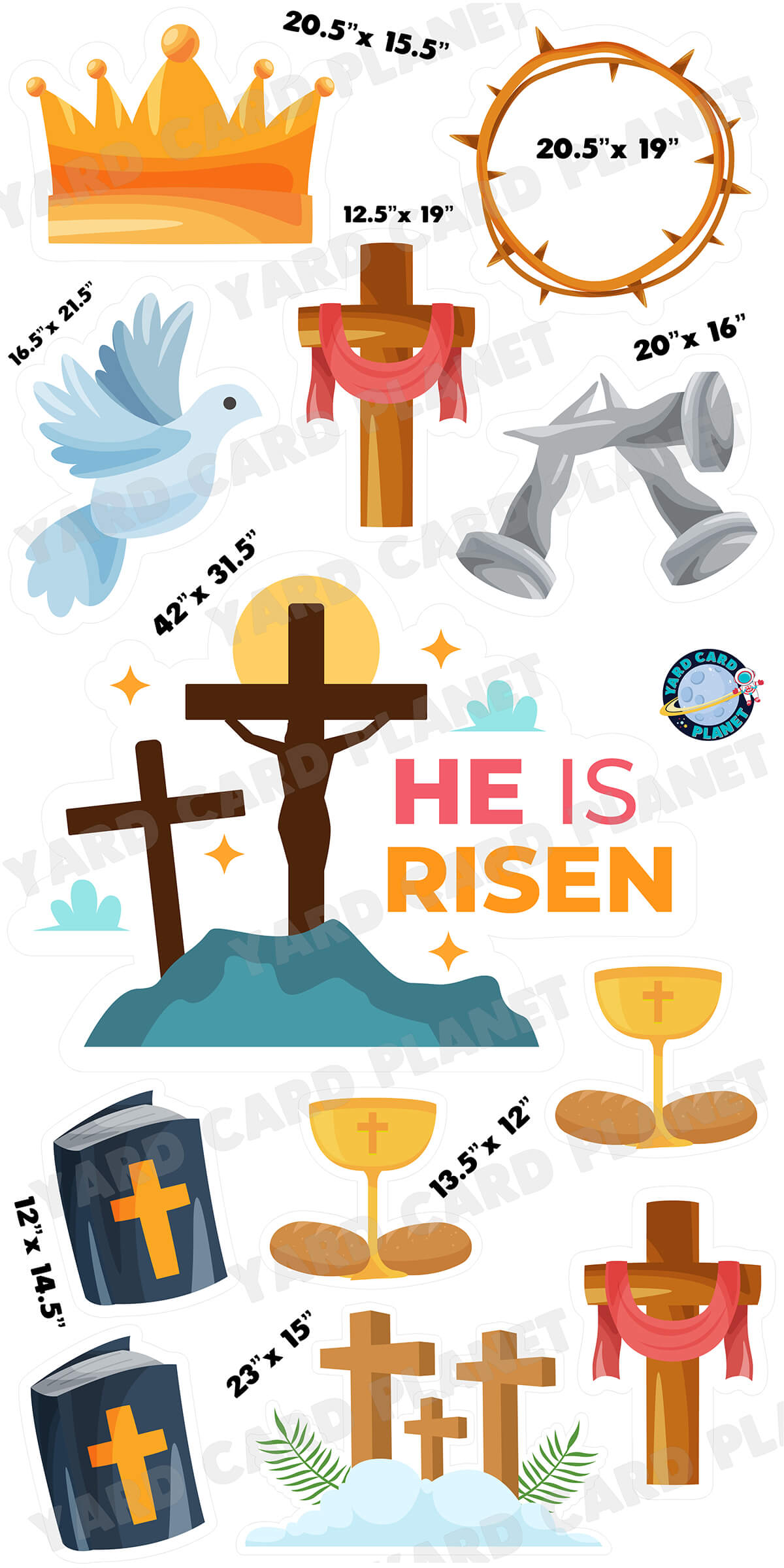 Jesus He Is Risen Yard Card Flair Set