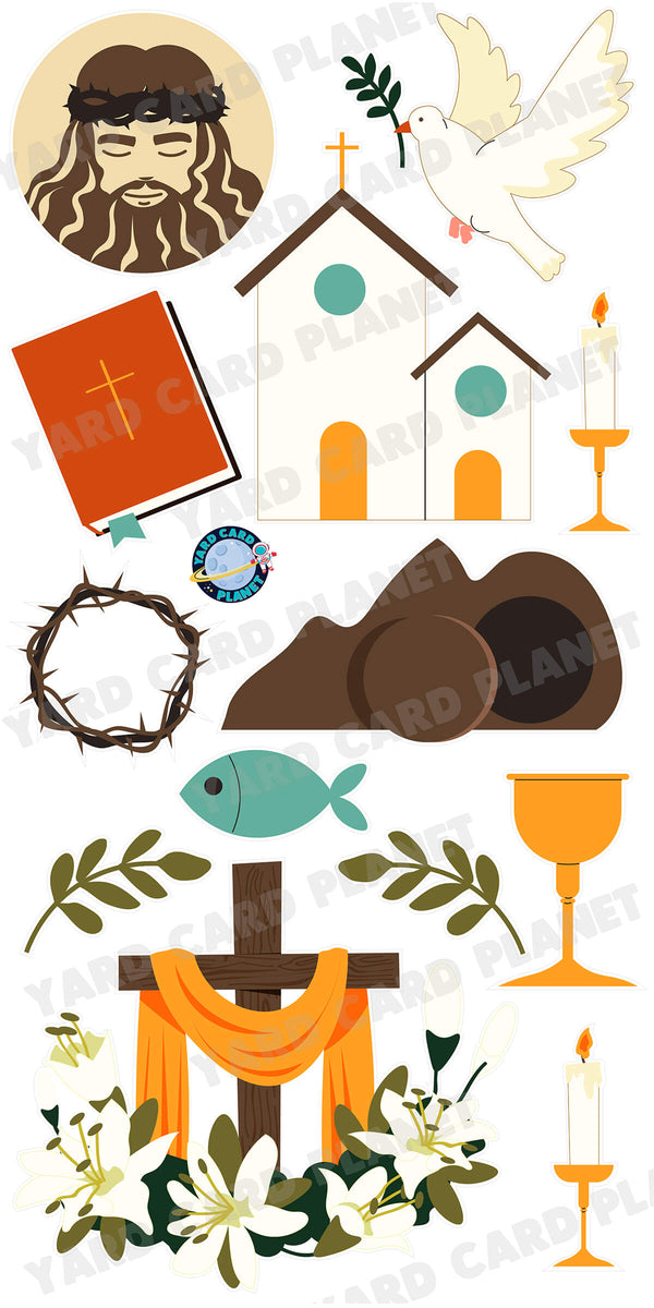 Religious Easter Yard Card Flair Set
