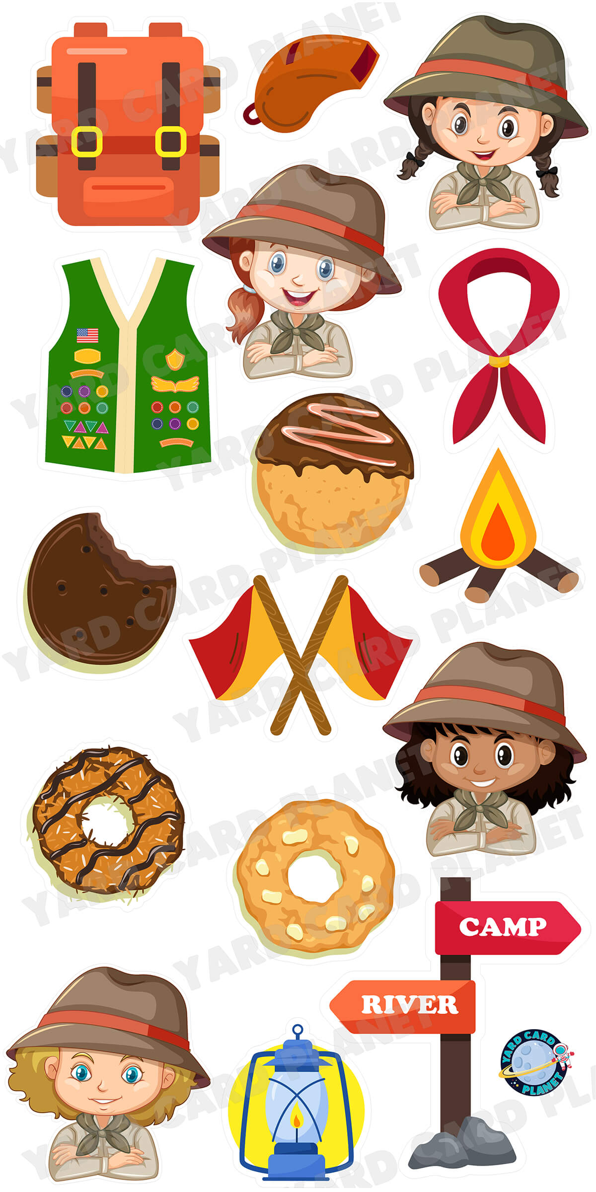 Girl Scout Yard Card Flair Set