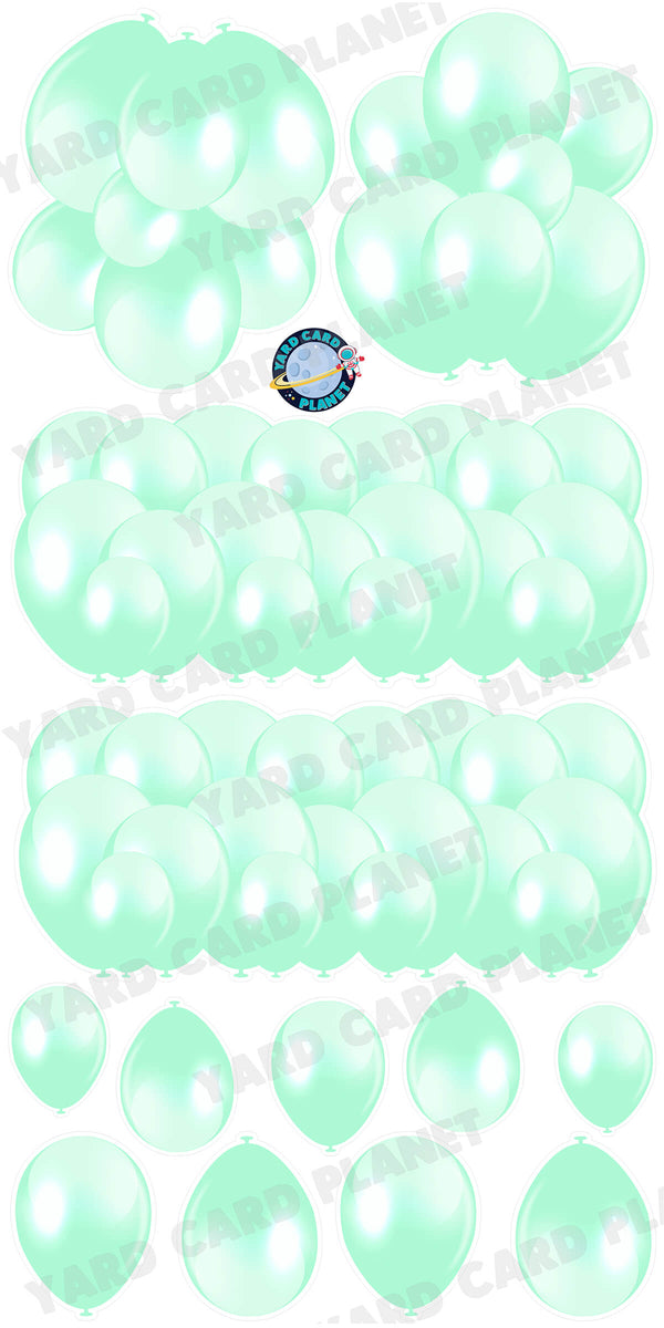Pastel Mint Green Balloon Panels, Bouquets and Singles Yard Card Set