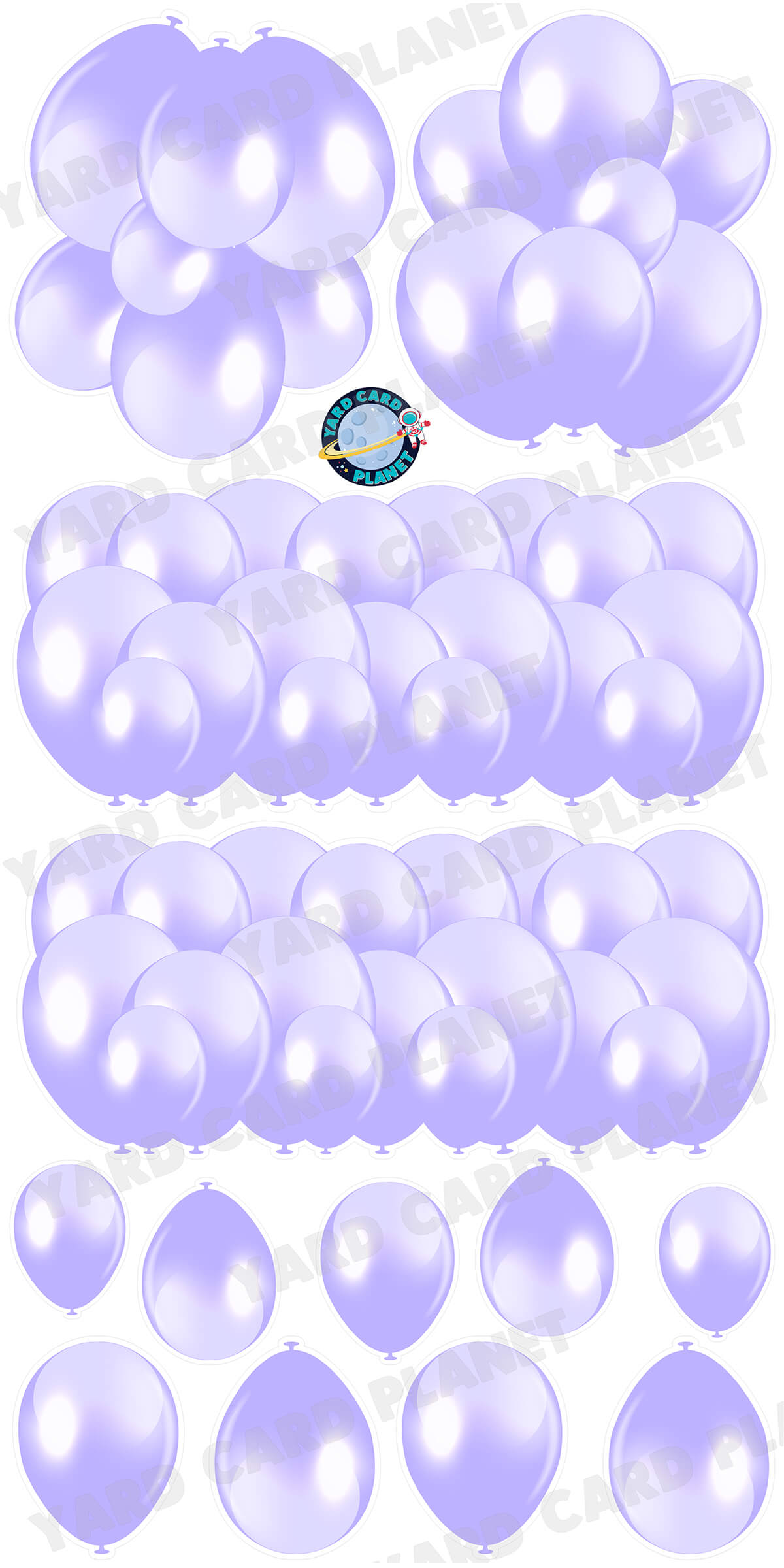 Pastel Purple Balloon Panels, Bouquets and Singles Yard Card Set