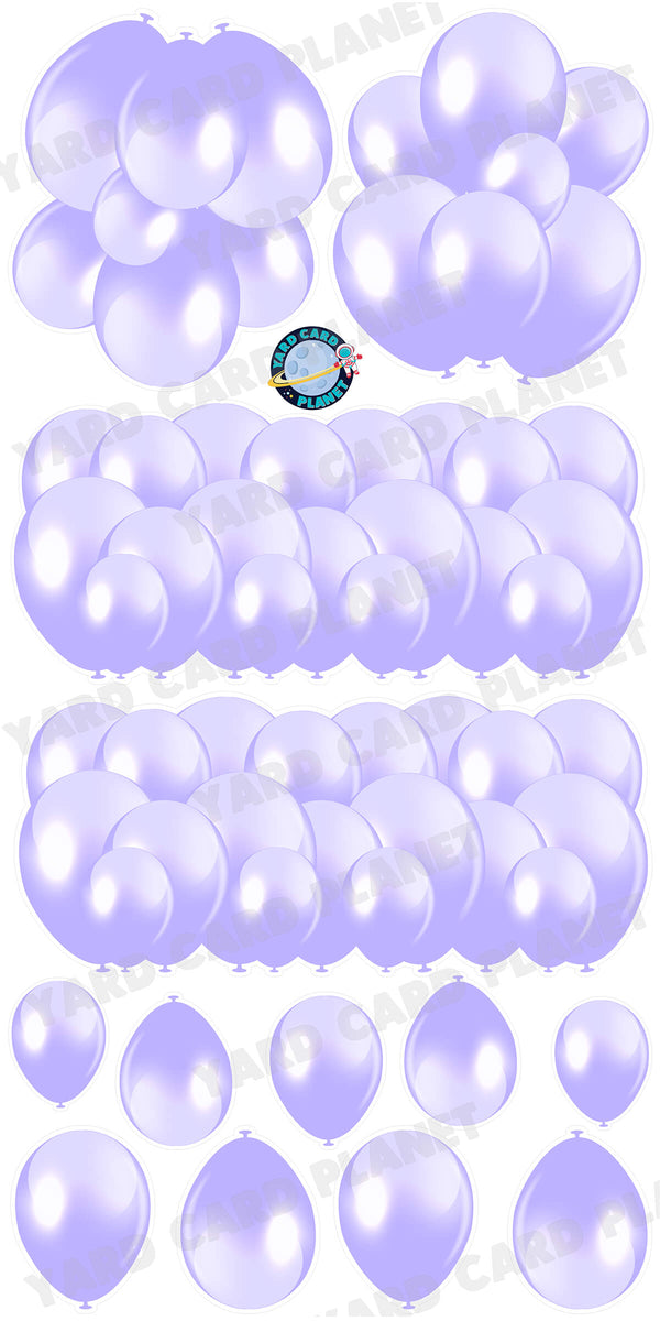 Pastel Purple Balloon Panels, Bouquets and Singles Yard Card Set
