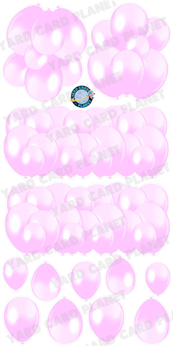 Pastel Pink Balloon Panels, Bouquets and Singles Yard Card Set