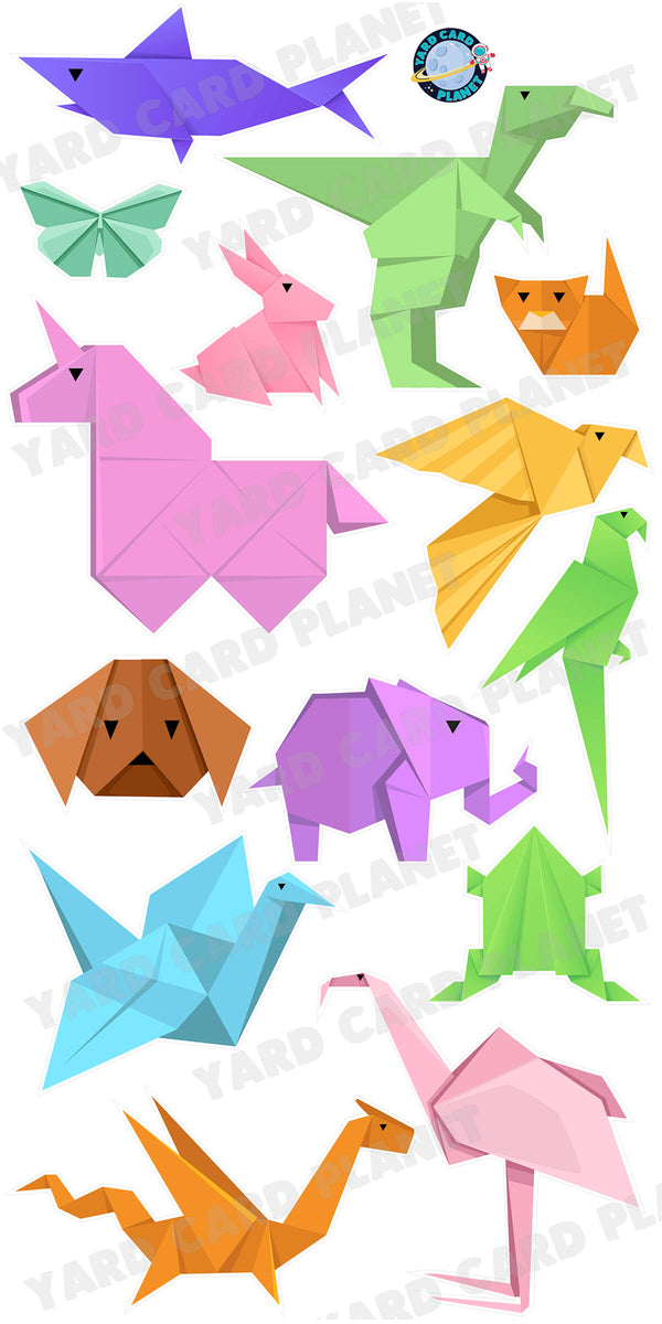 Origami Animals Yard Card Flair Set