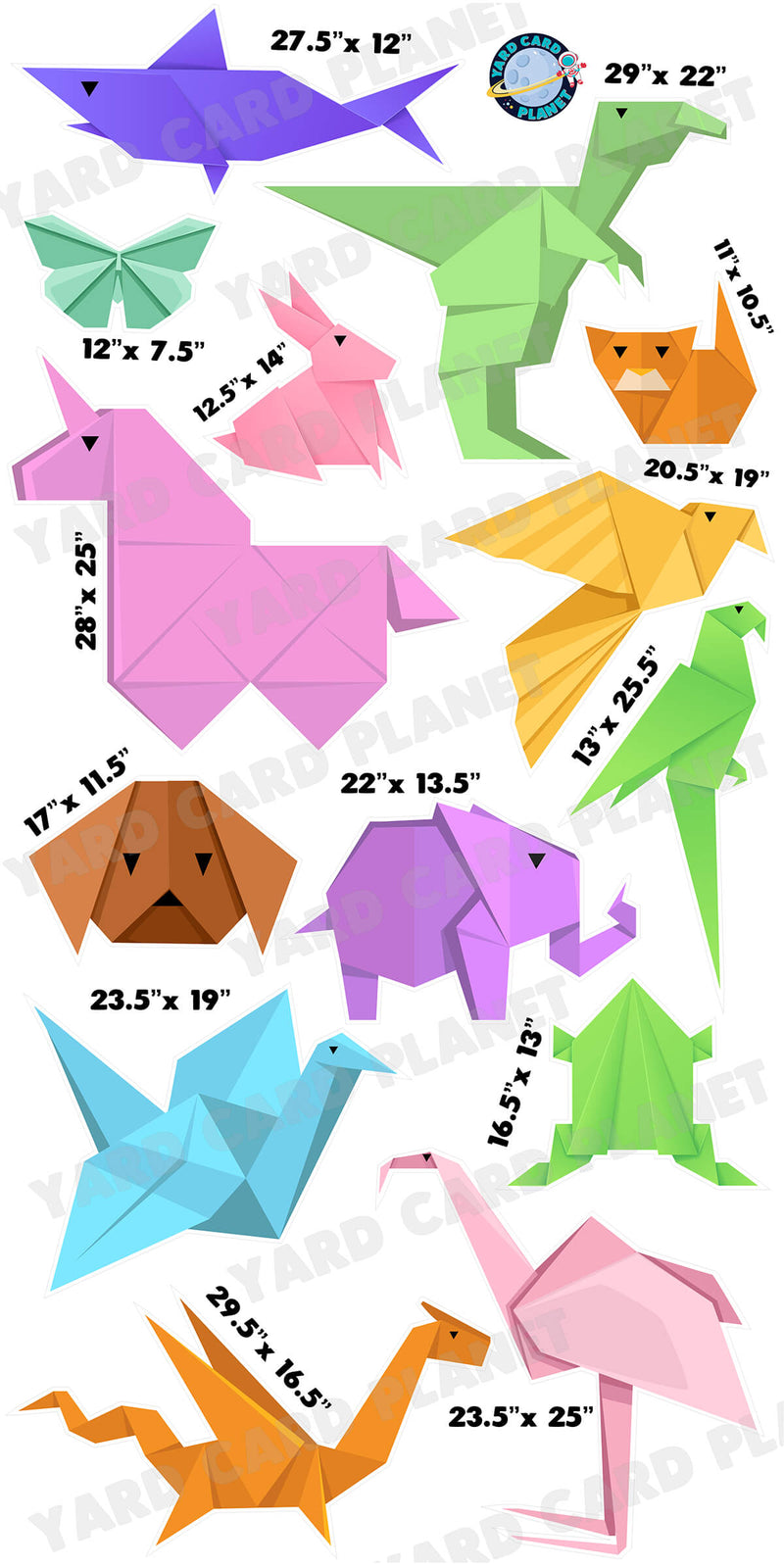 Origami Animals Yard Card Flair Set