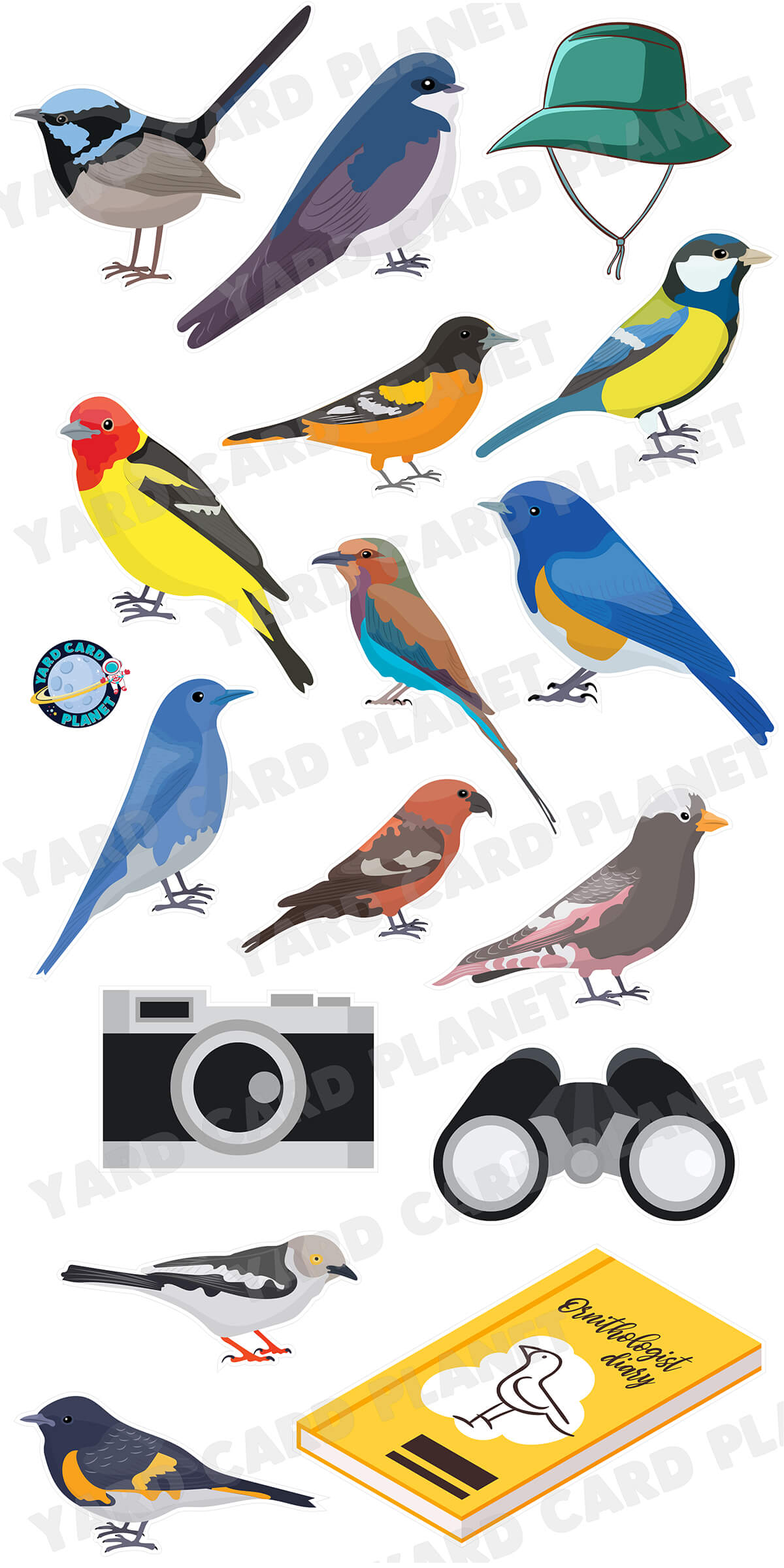 Birding Rack Card Birdwatching Yard Card Flair Set