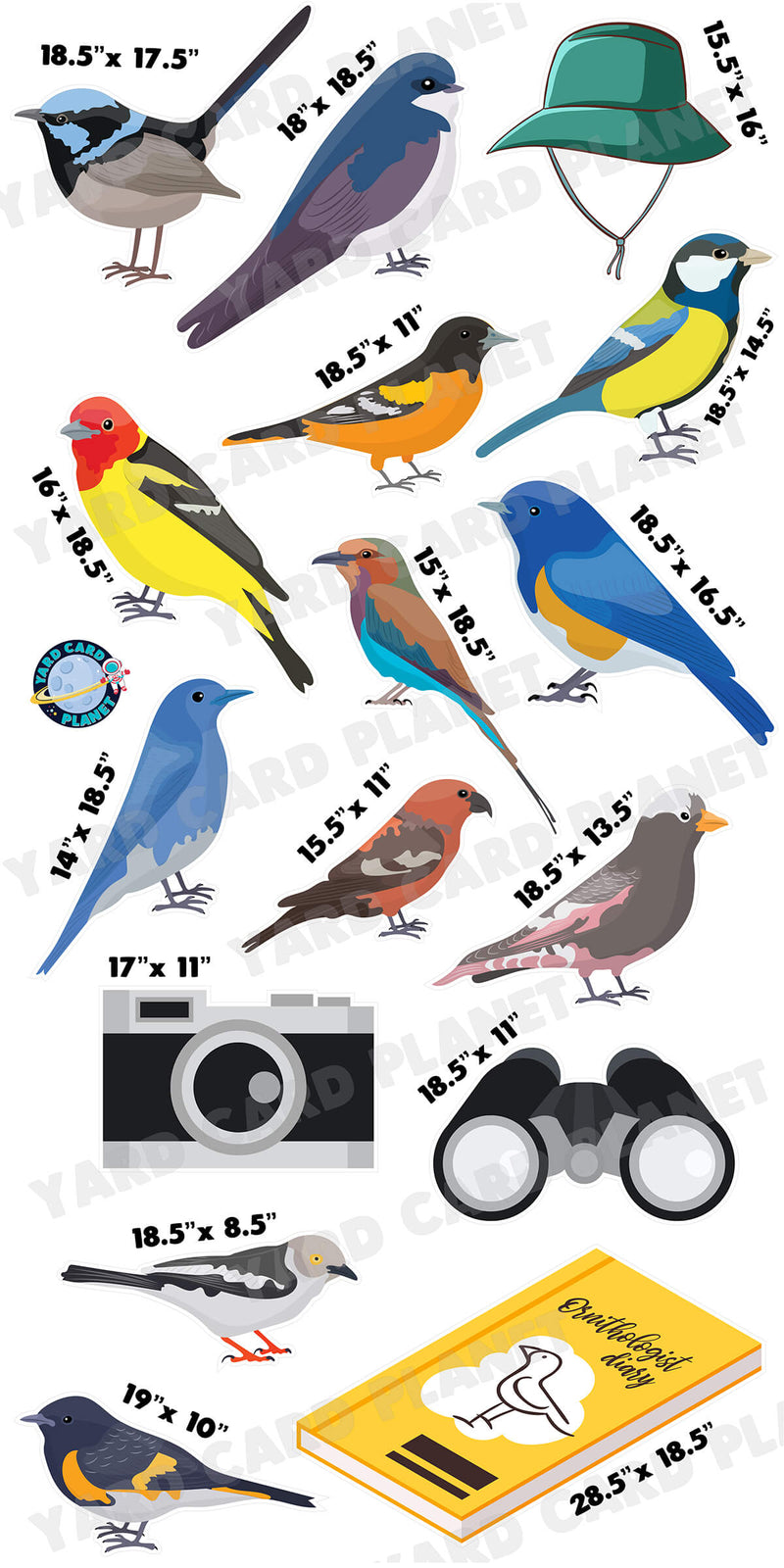 Birdwatching Yard Card Flair Set