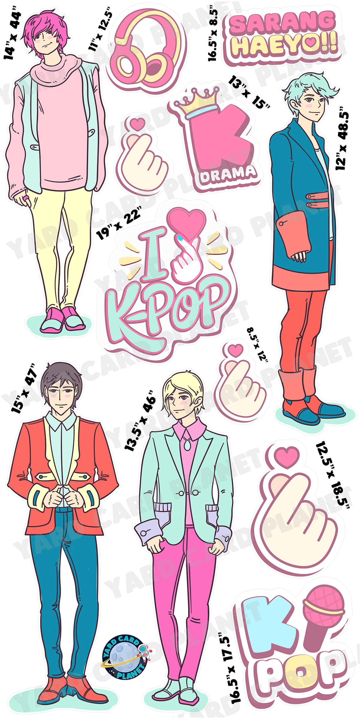 K-Pop Yard Card Flair Set