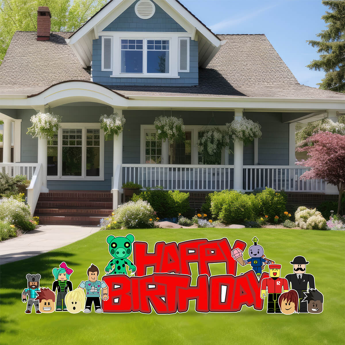 Roblox Inspired Happy Birthday Yard Card EZ Quick Set and Yard Card Flair Set