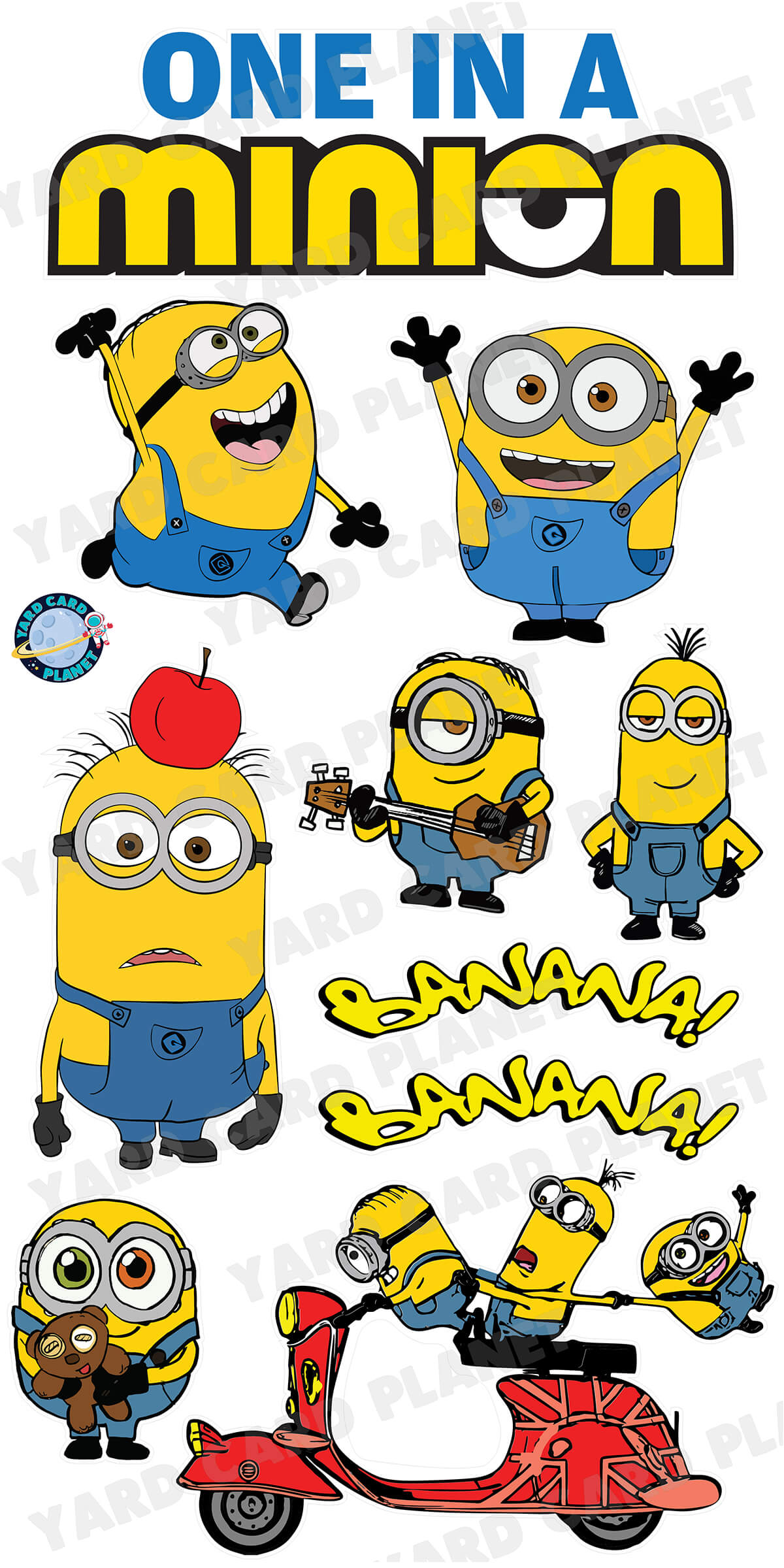 One In A Minion Inspired Yard Card Flair Set