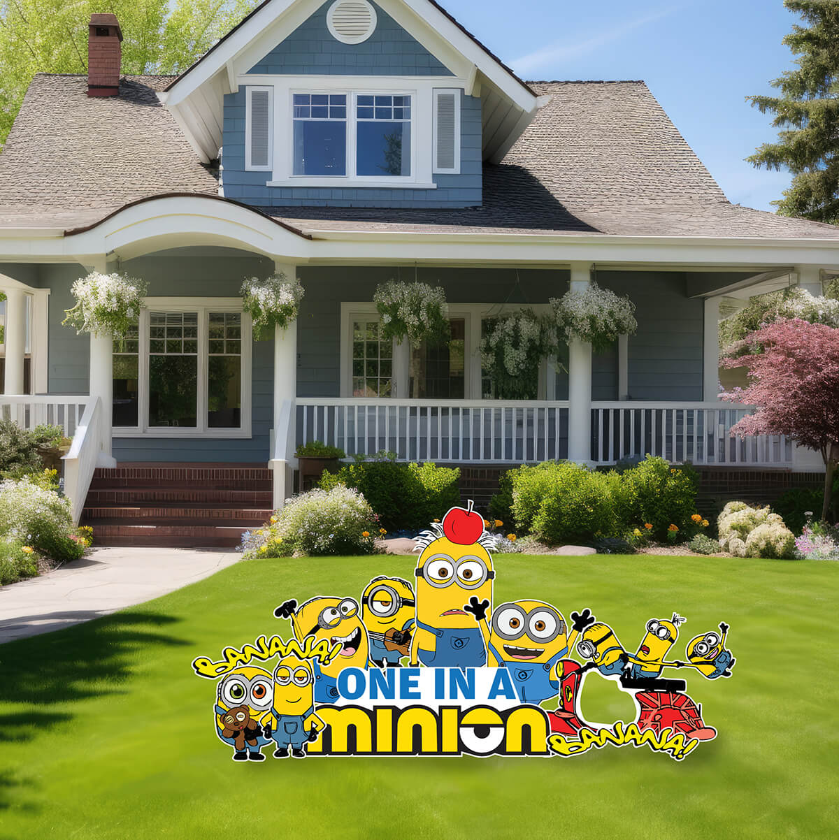 One In A Minion Inspired Yard Card Flair Set