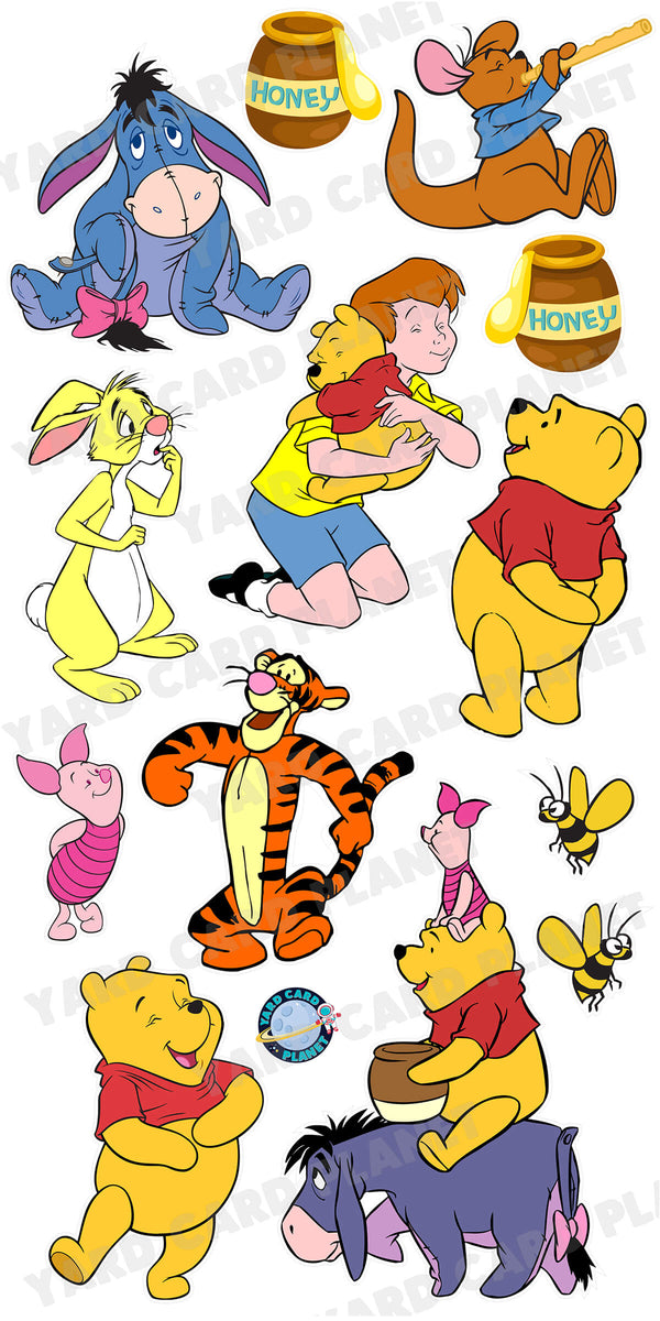 Winnie The Pooh Inspired Yard Card Flair Set