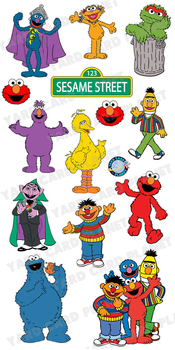Sesame Street Inspired Yard Card Flair Set