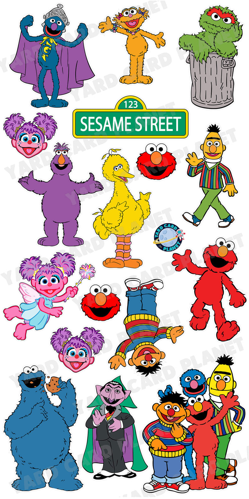 Sesame Street Inspired Yard Card Flair Set