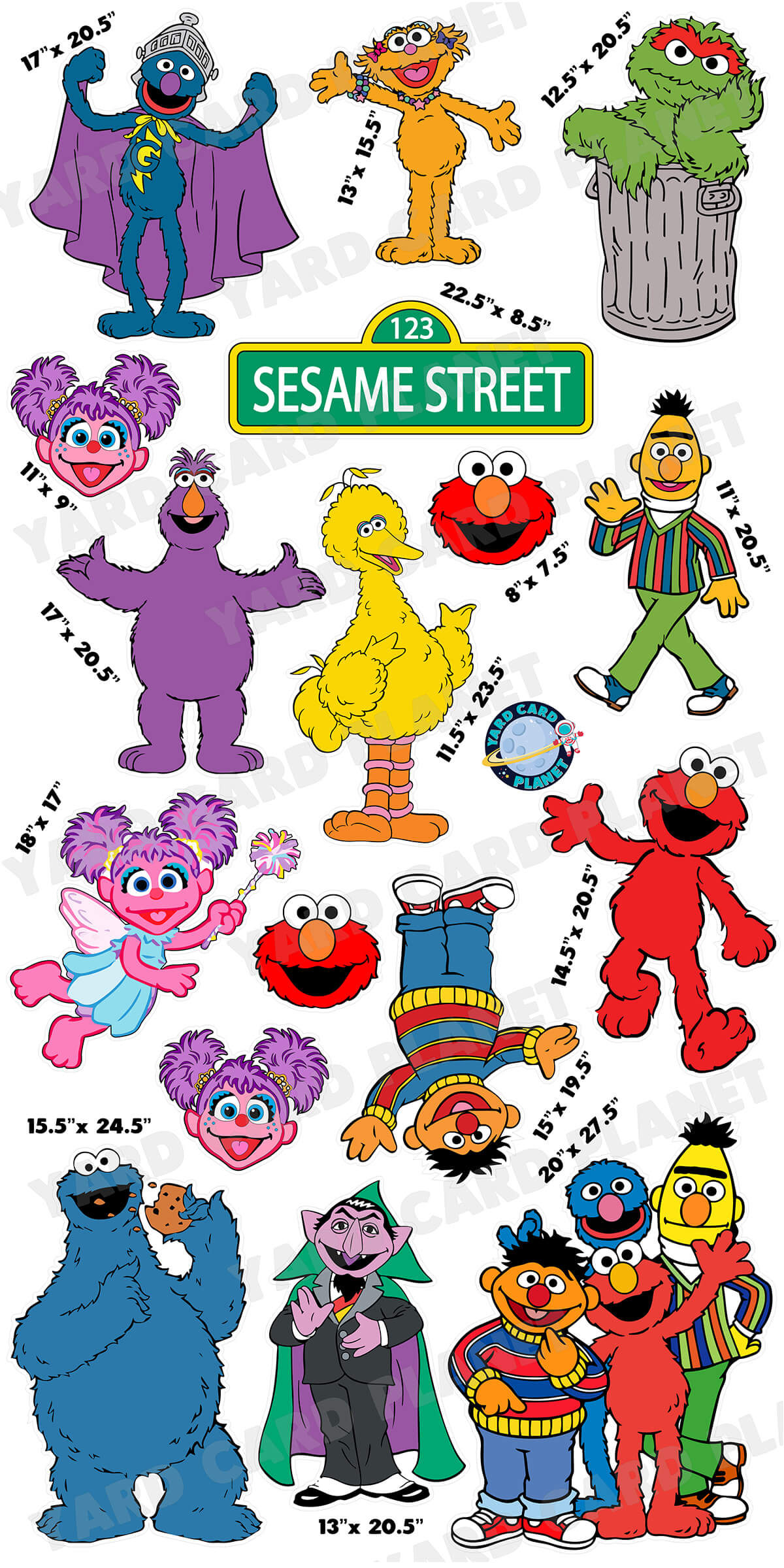 Sesame Street Inspired Yard Card Flair Set