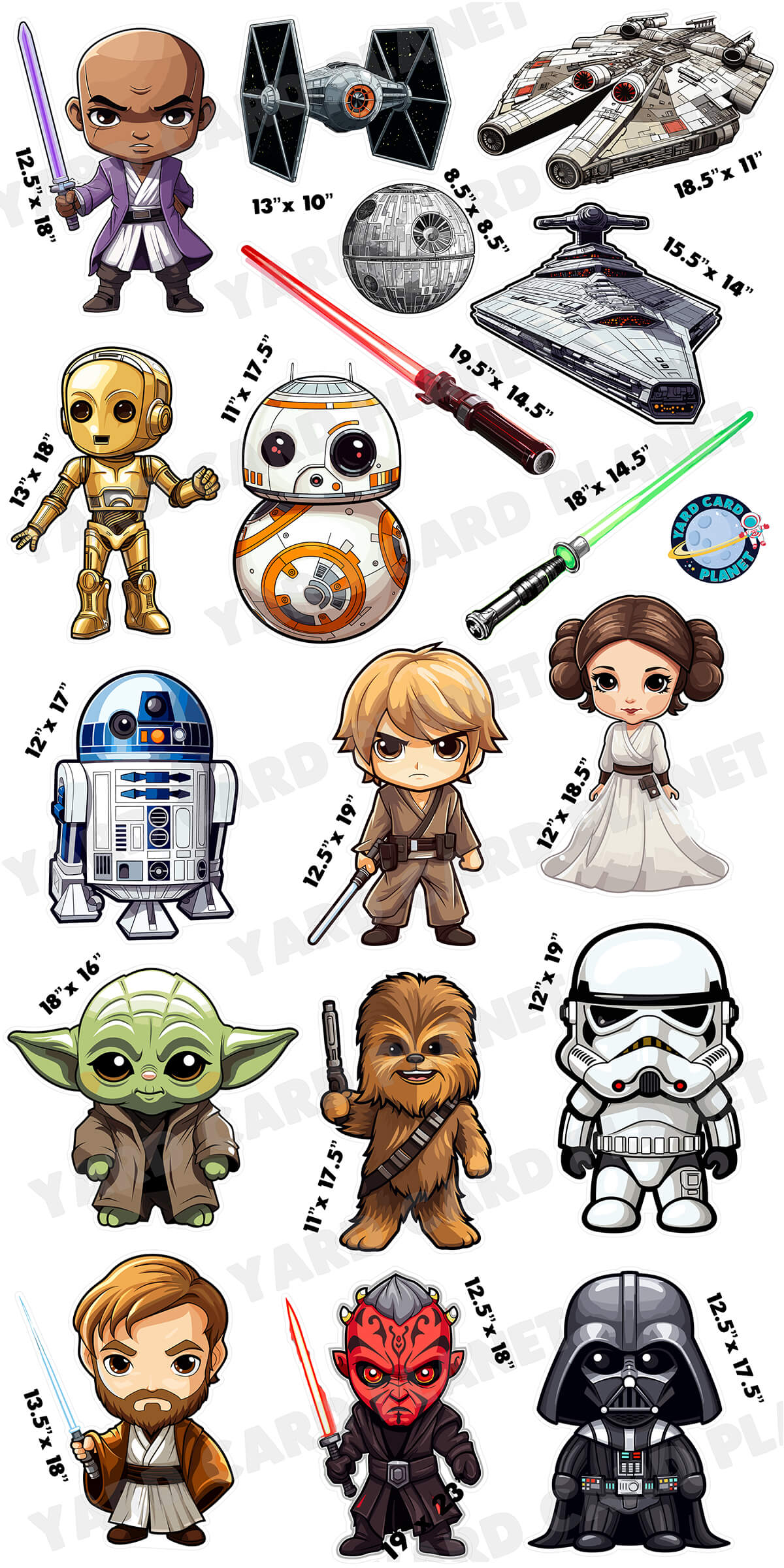 Star Wars Inspired Yard Card Flair Set