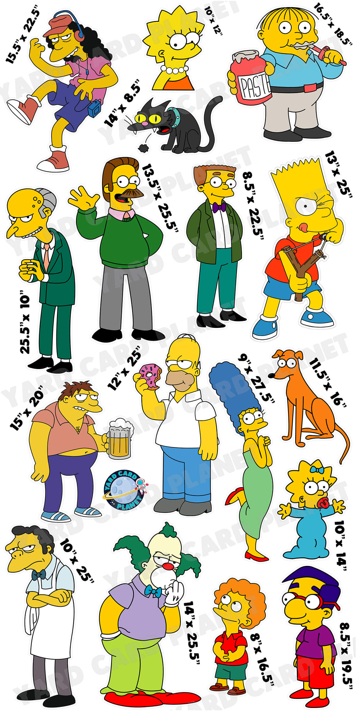 The Simpsons Inspired Yard Card Flair Set