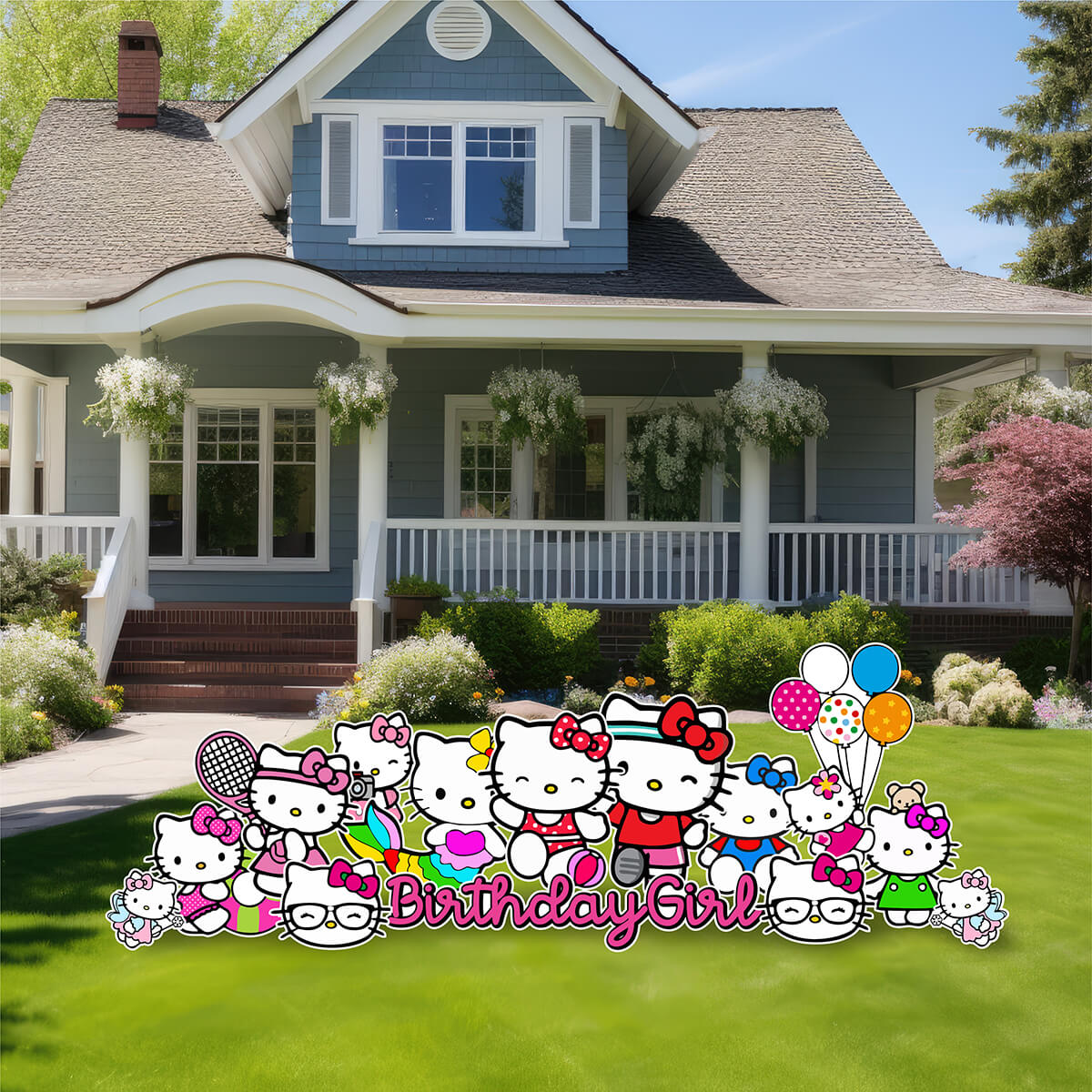 Hello Kitty Inspired Yard Card Flair Set