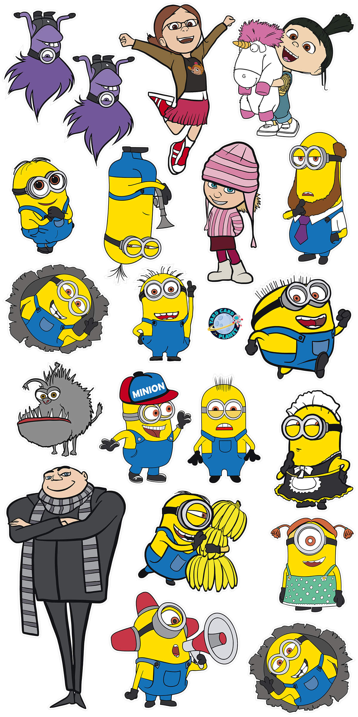 Minions Inspired Yard Card Flair Set