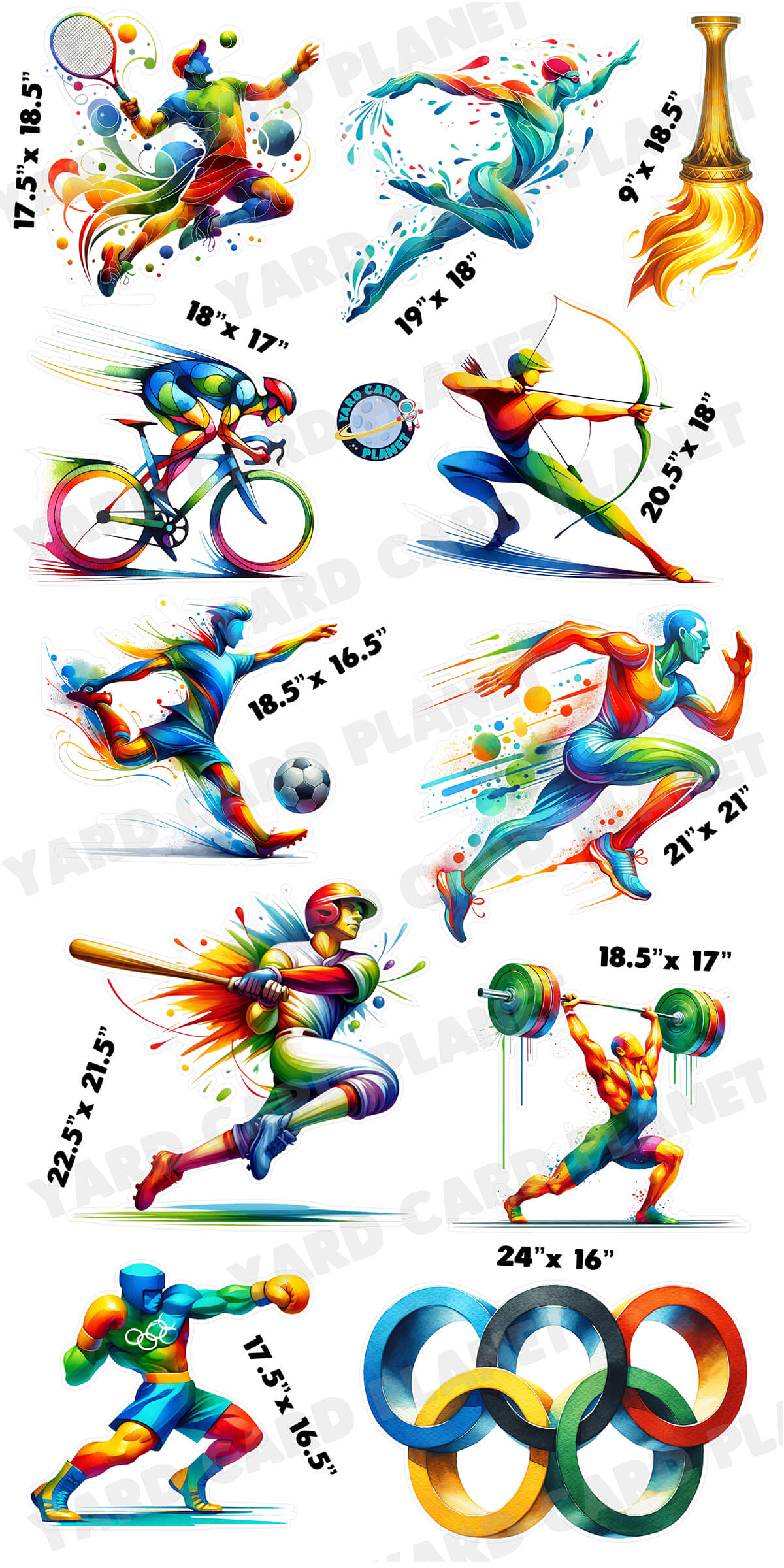 Summer Olympics Yard Card Flair Set