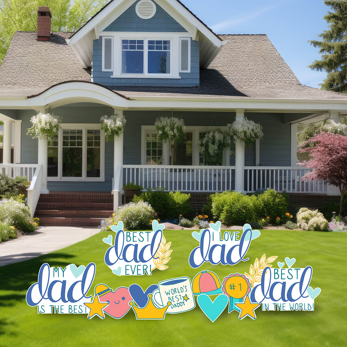 World's Best Dad Father's Day Yard Card Flair Set