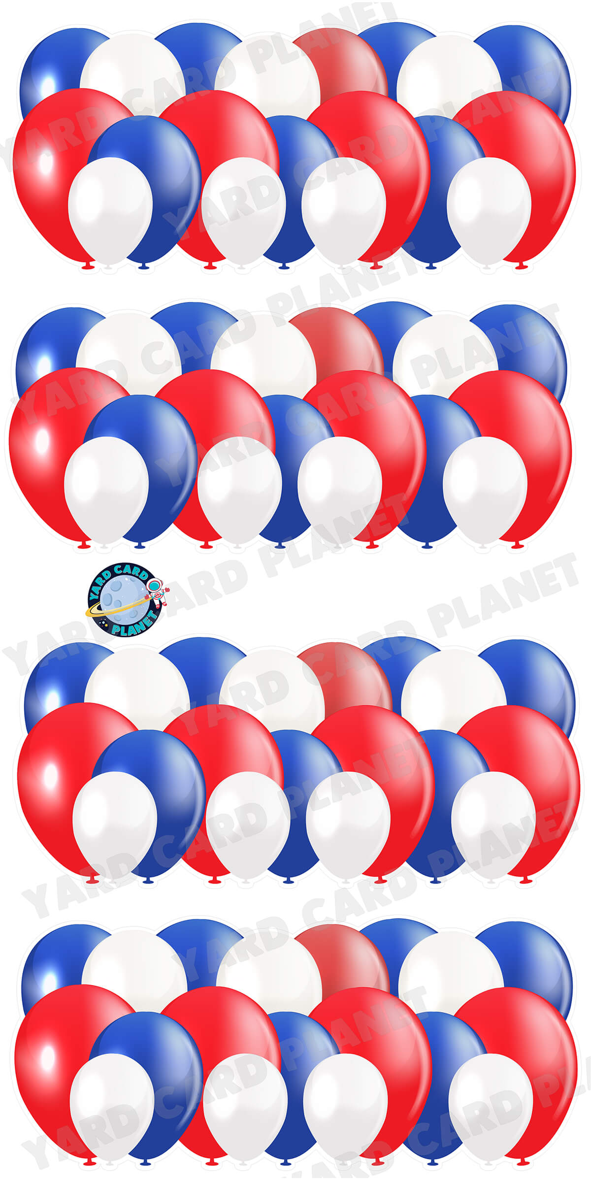 Red, White and Blue Balloon Panels Yard Card Set