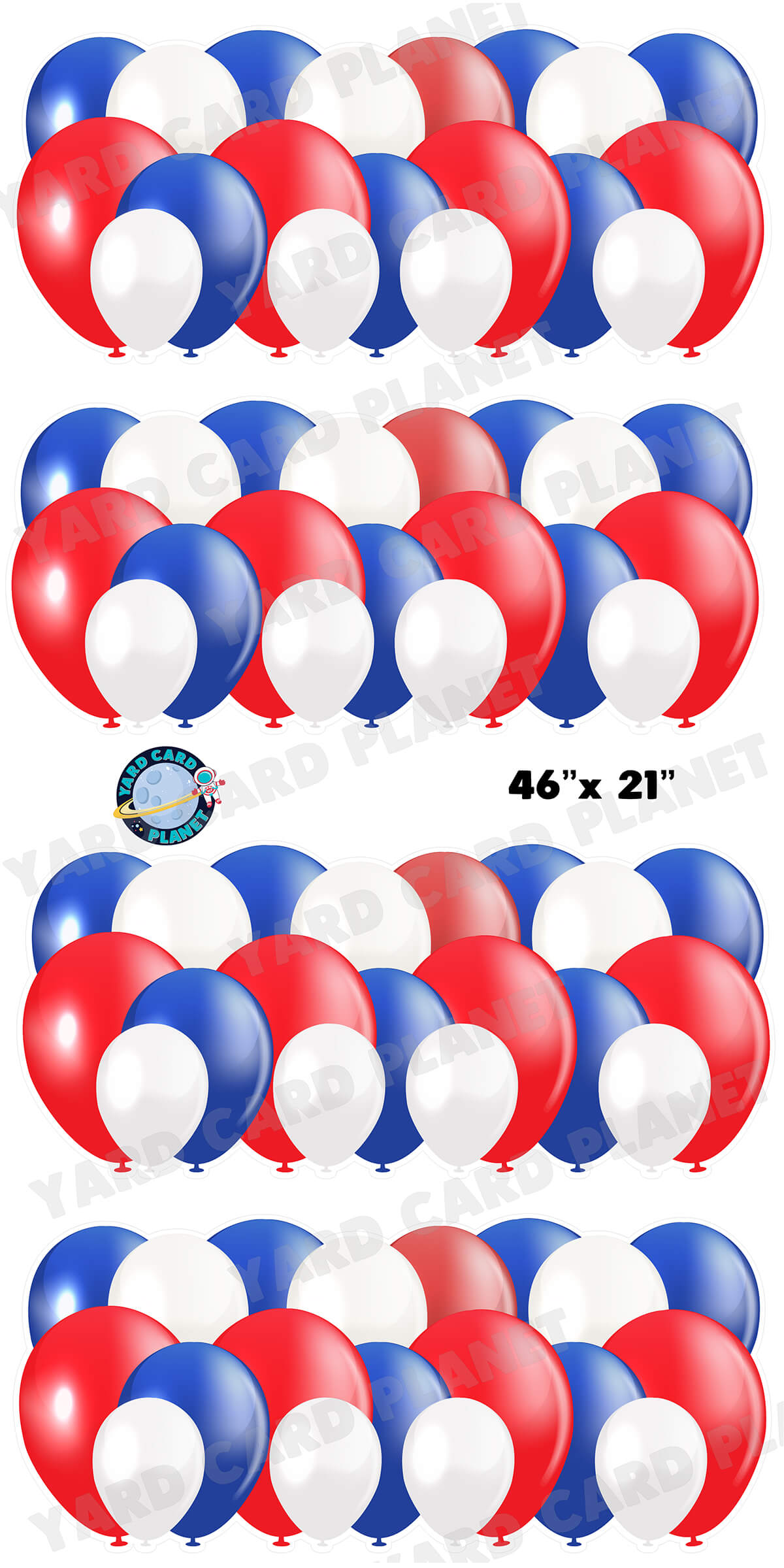 Red, White and Blue Balloon Panels Yard Card Set