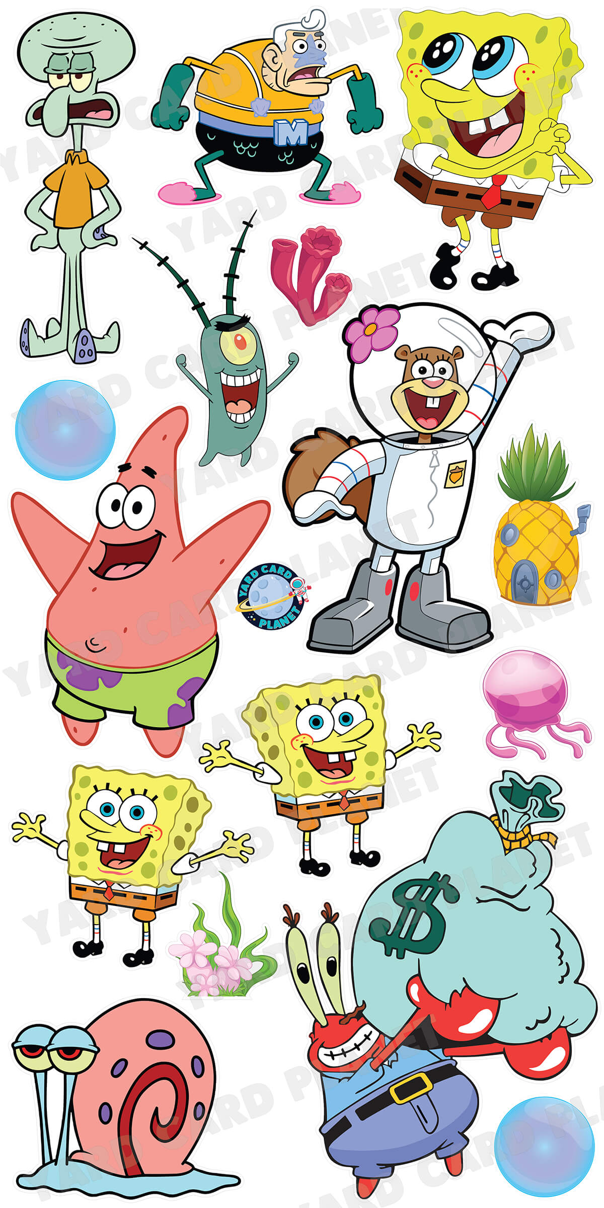 SpongeBob Inspired Yard Card Flair Set