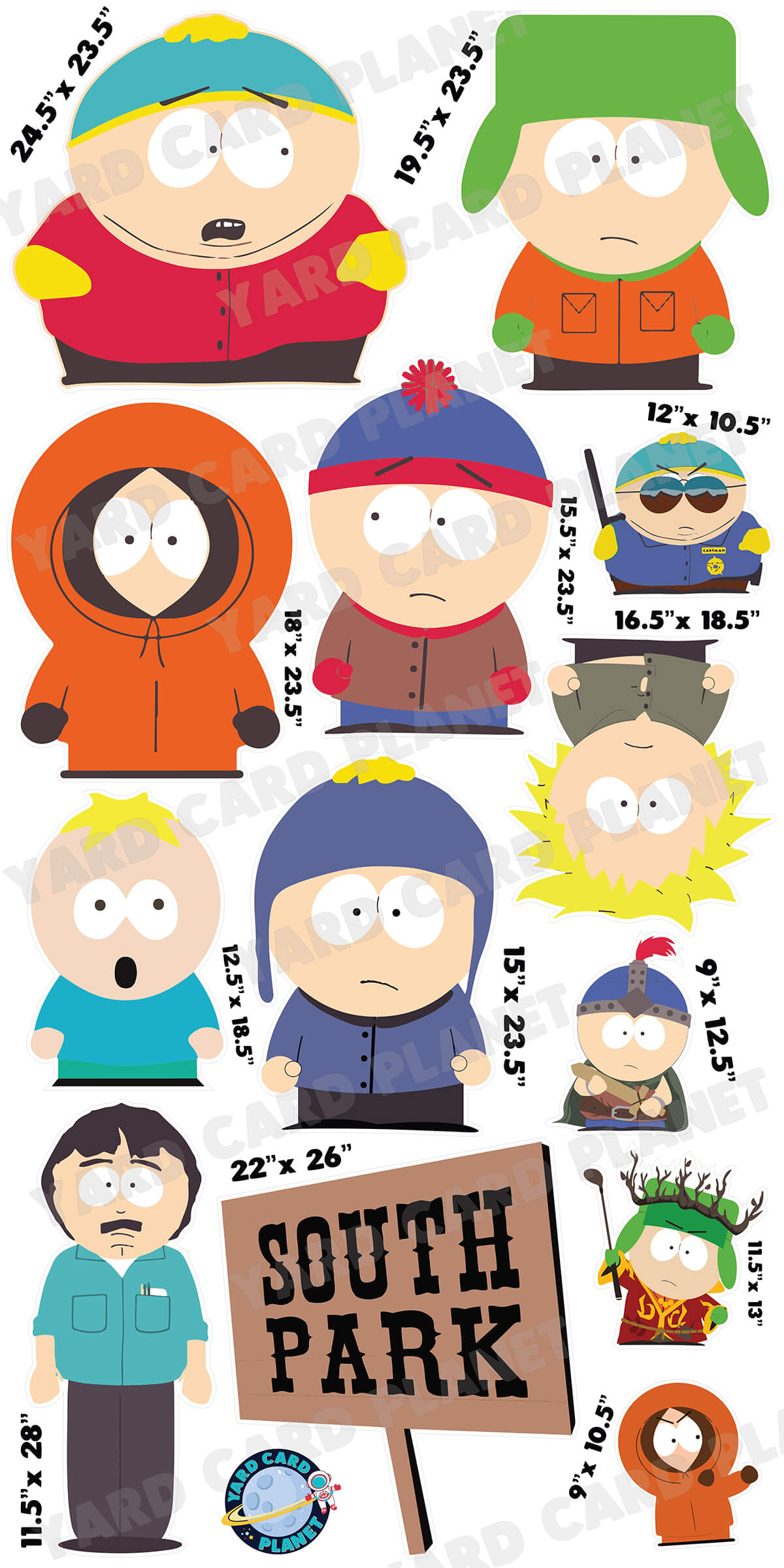 South Park Inspired Yard Card Flair Set