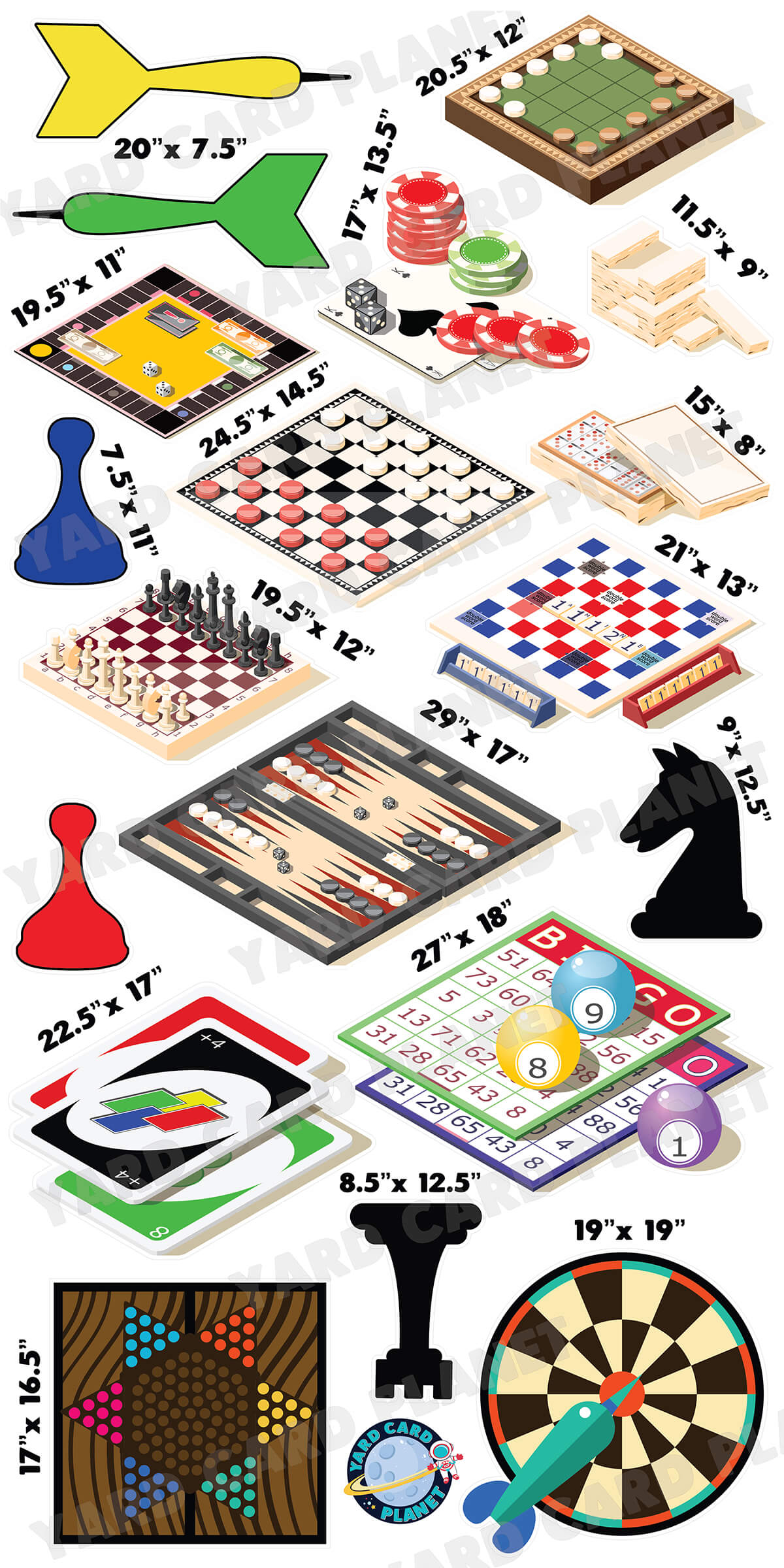 Board Games Yard Card Flair Set