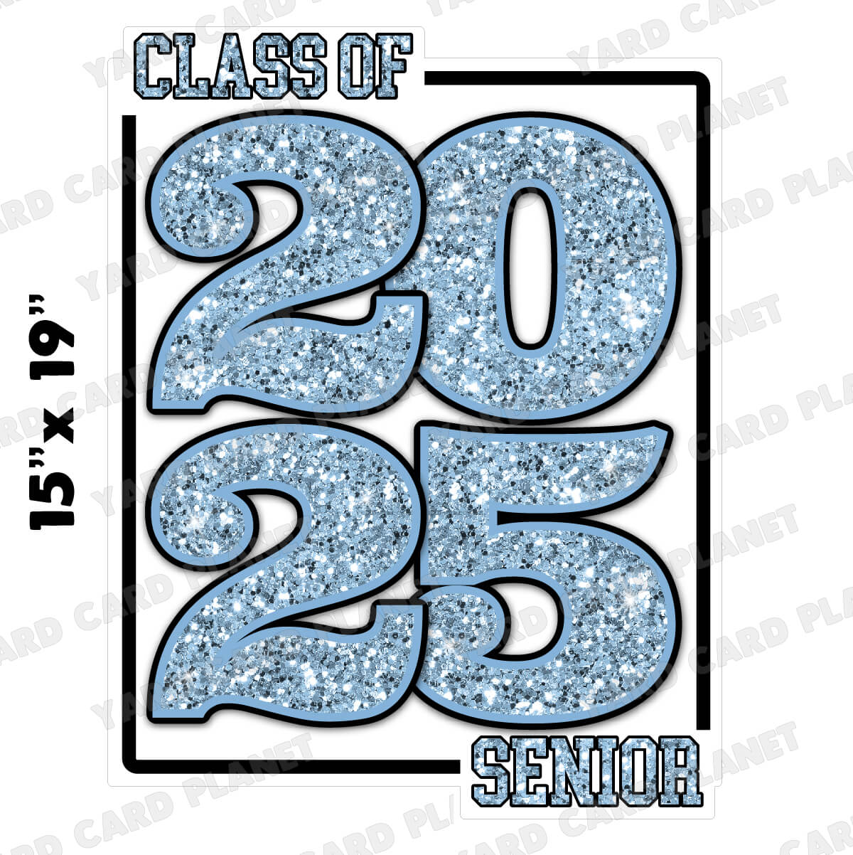 Class of 2025 Senior Yard Card Sign Keepsakes in Glitter Pattern - (Available in Multiple Colors)