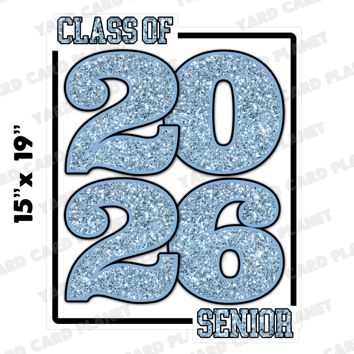 Class of 2026 Senior Yard Card Sign Keepsakes in Glitter Pattern - (Available in Multiple Colors)